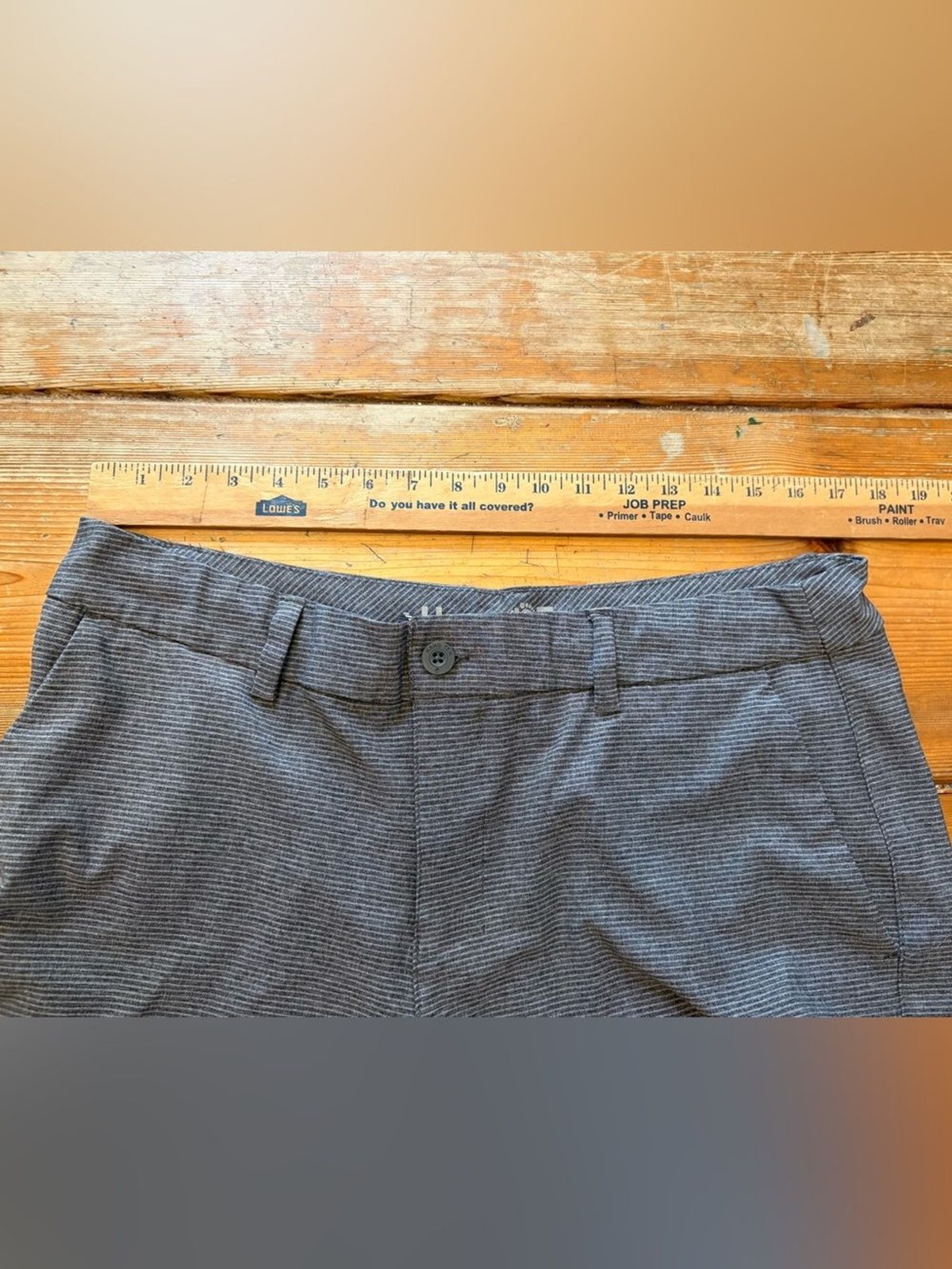 Hang Ten Men’s Heather Charcoal Shorts Size 36 Stretch Flat Front