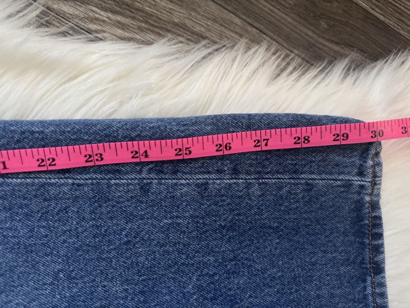 Levi Strauss & Co Womens Blue Denim Midi Skirt Straight Pencil Button Pockets 6