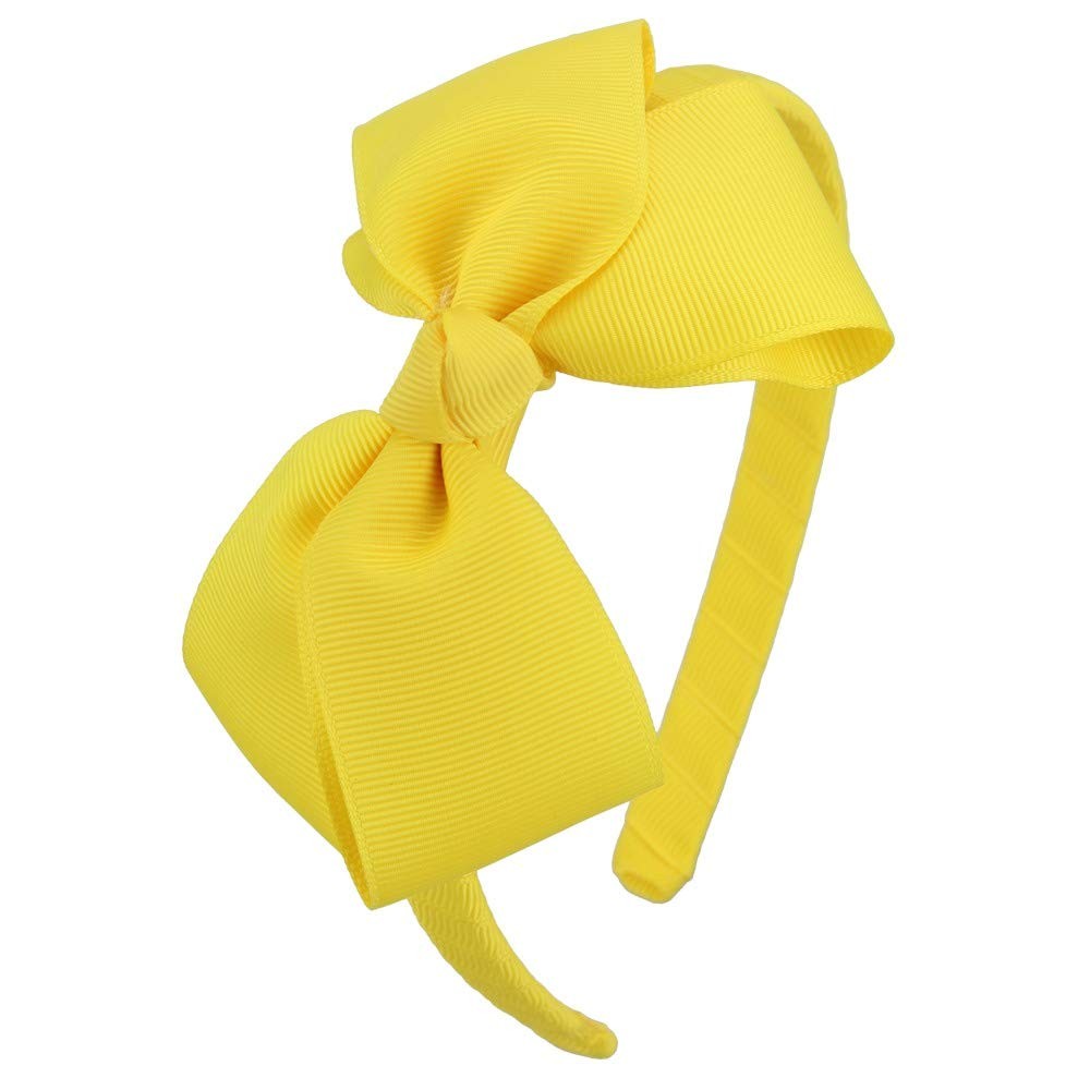 7Rainbows Fashion Cute Yellow Bow Headband for 1 Count (Pack of 1),