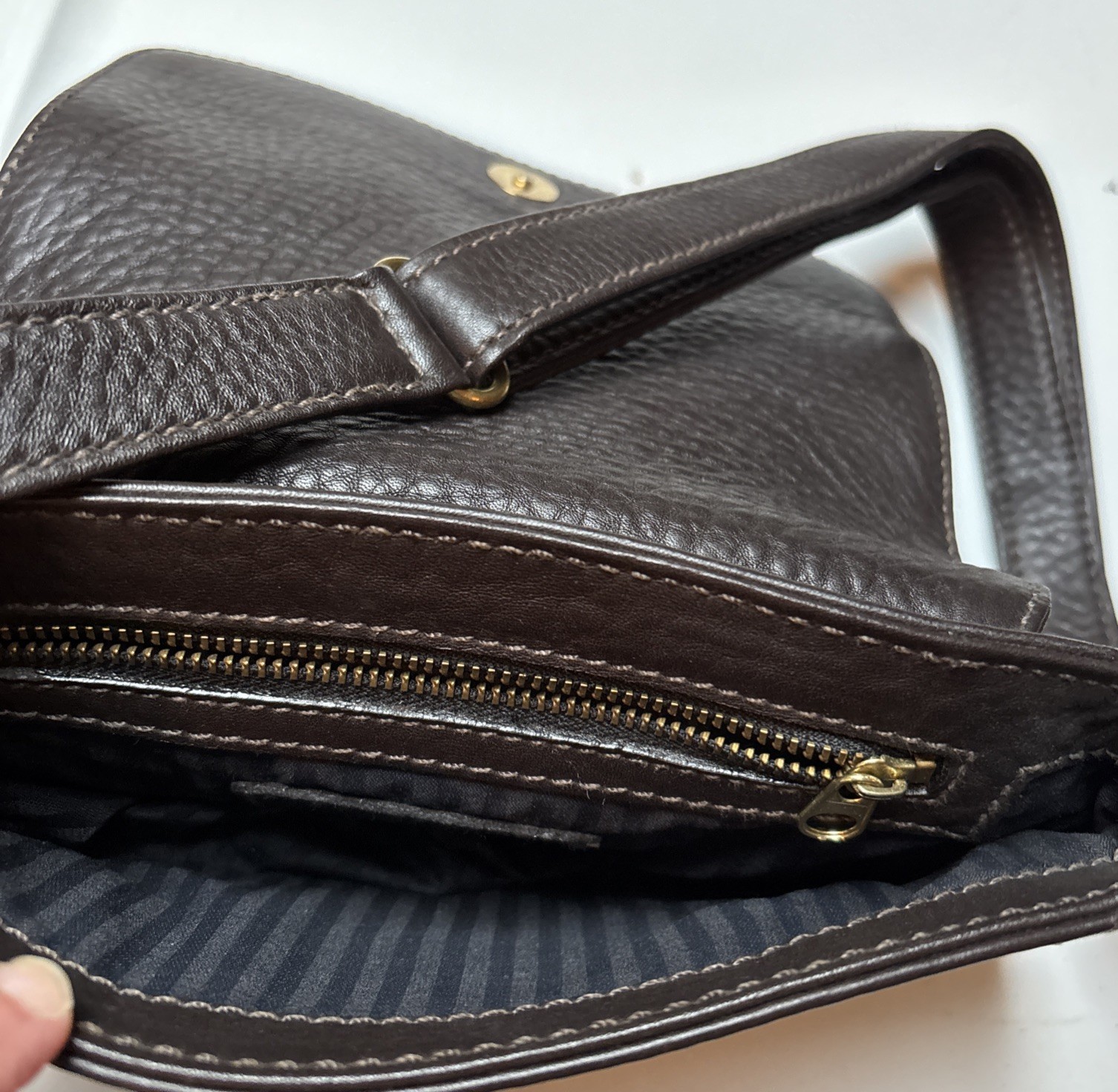 Vtg Coach Crossbody Bag Sonoma Flap Brown Pebbled Leather C7E 492 Made In Italy