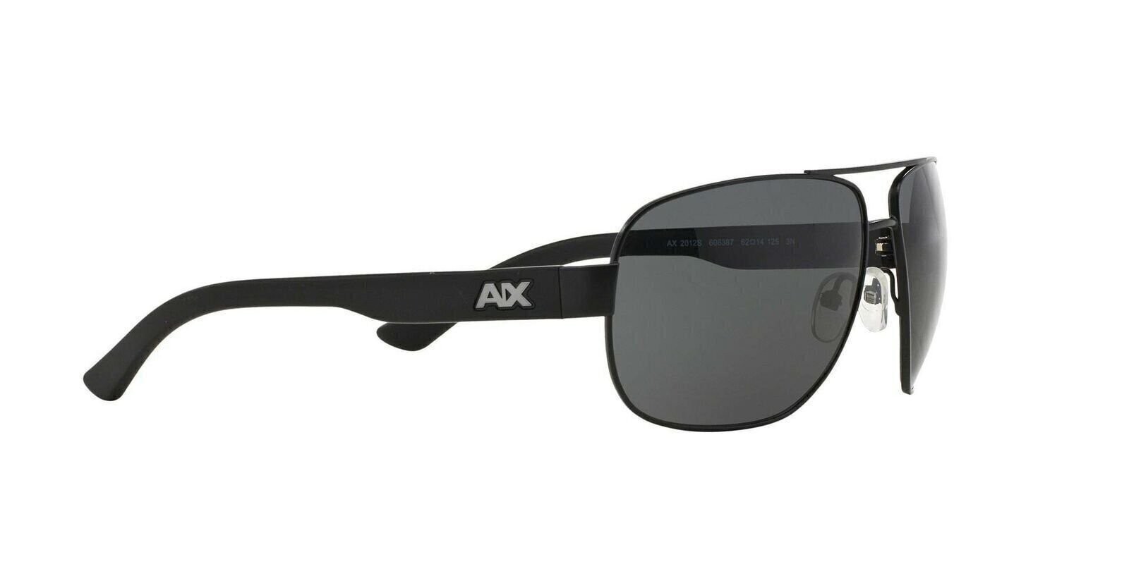 A|X Armani Exchange Men’s AX2012S Rectangular Metal Sunglasses, Satin Black