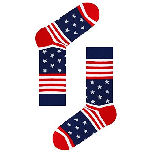 HAPPYPOP Novelty Socks For Men – Bowling Golf Medium America Flag 2 Pack