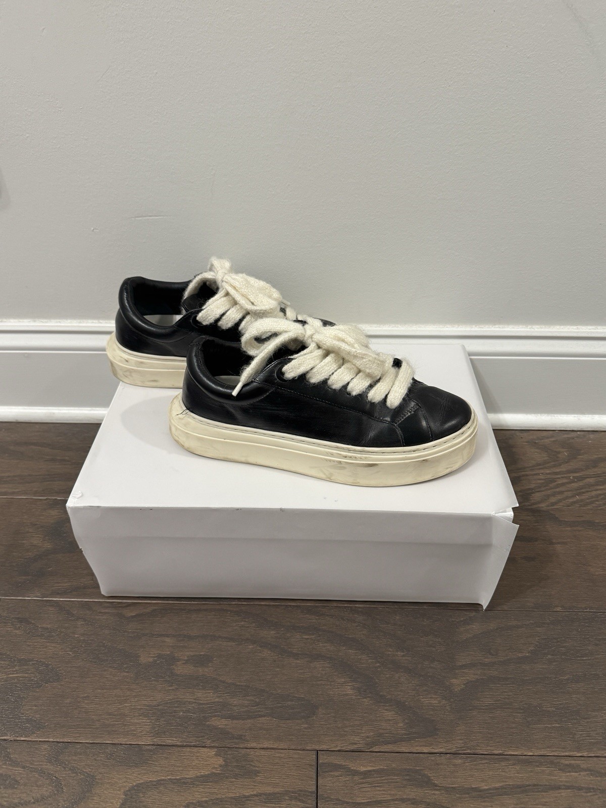 Cole Buxton Wilson Sneaker Men’s UK 6 EU 40 Black Leather Low Top Lace-Up