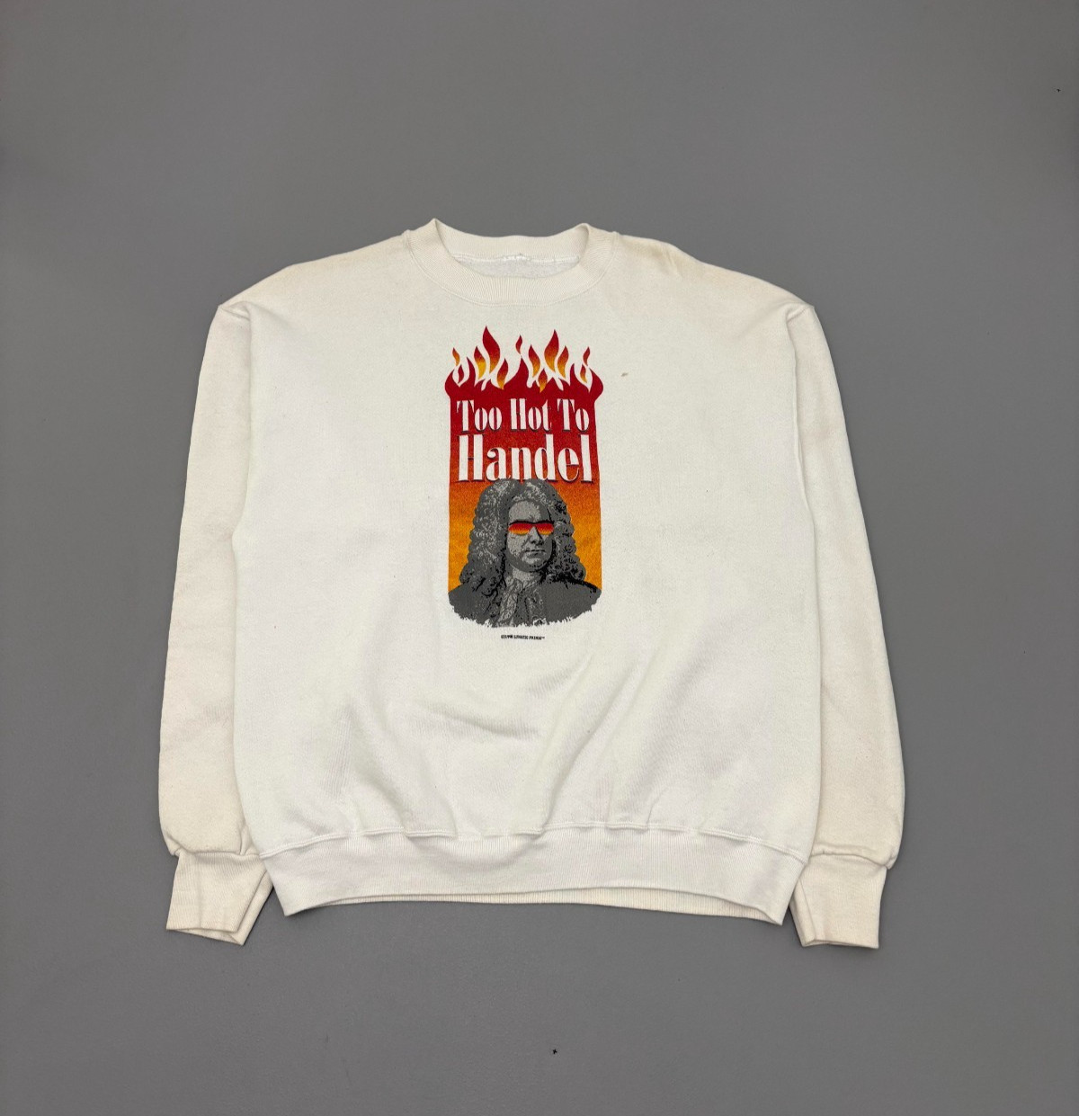 Vintage 90s Too Hot To Handel Sweatshirt Graphic Print Classic Music
