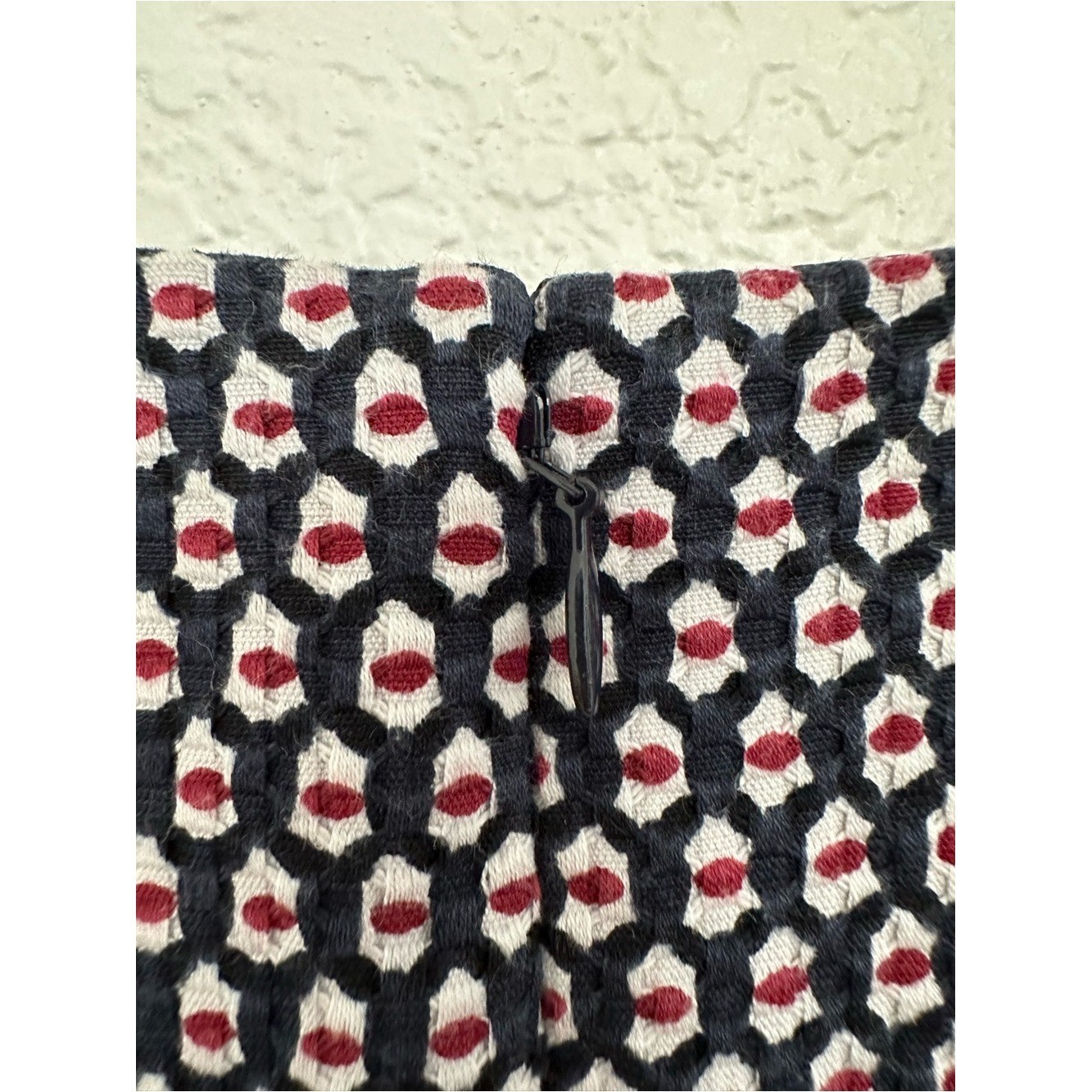 J. Crew Women’s Navy Red White Cap Sleeve Matelasse Sheath Midi Dress Size 8
