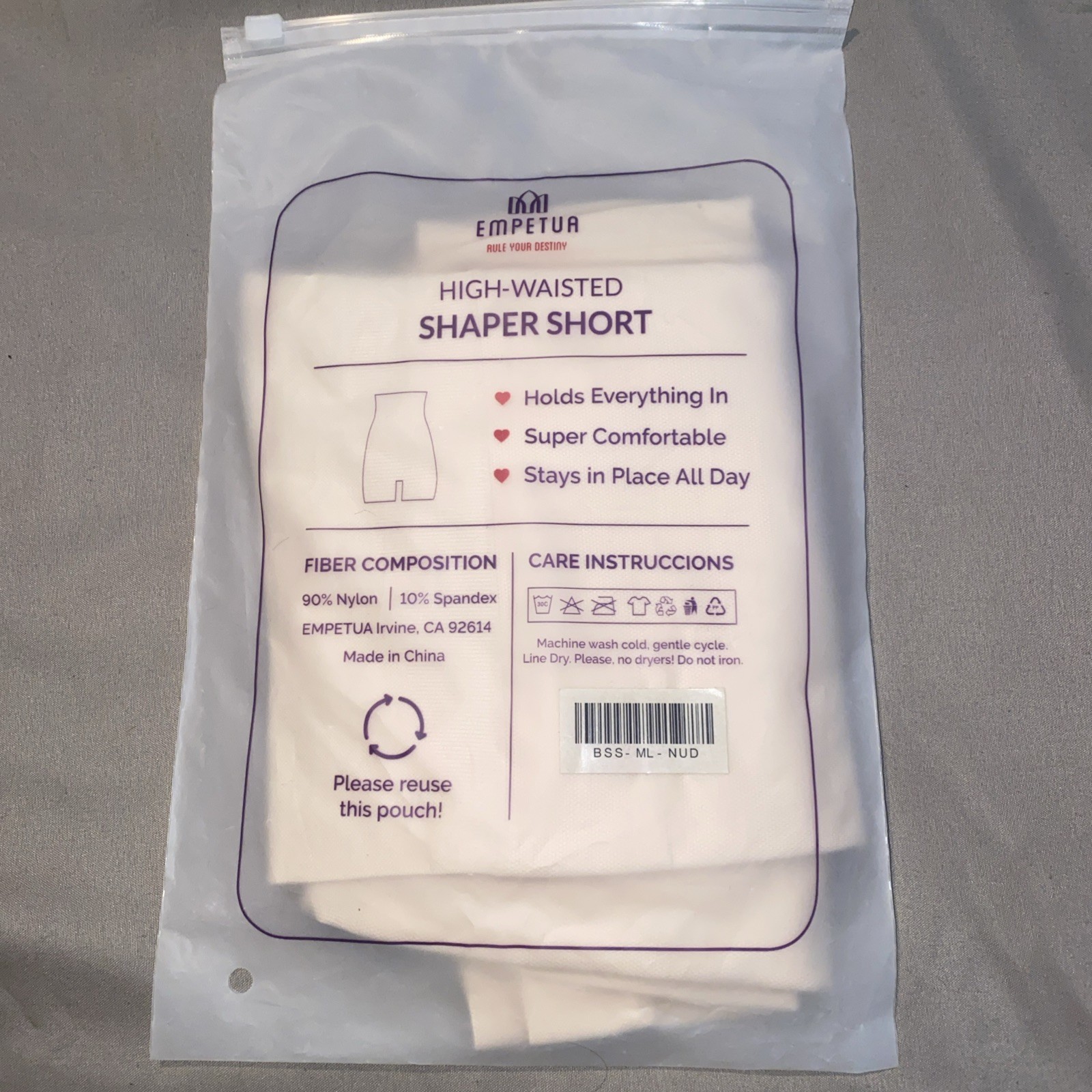 Empetua High-Waisted Shaper Shorts New Un Worn M-L