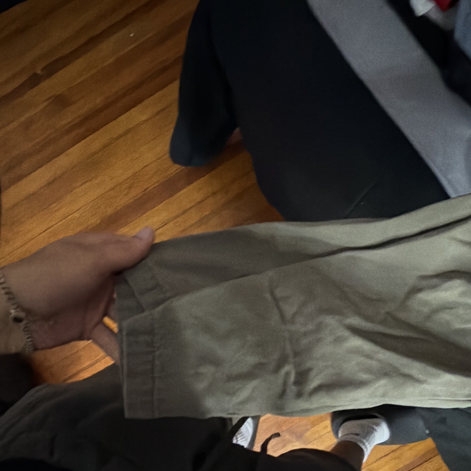PacSun Cotton Canvas Green Cargo Pants Mens M 32W Elastic Waist Drawstring