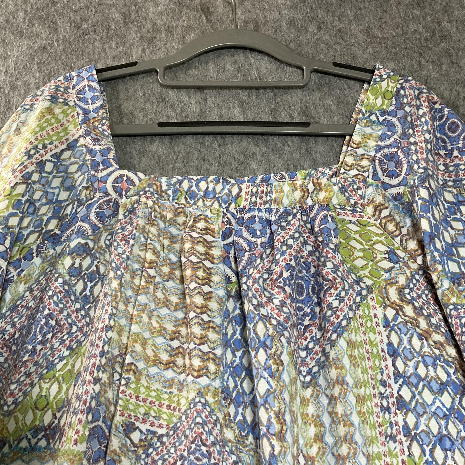 Kim Rogers Shirt Womens Plus 2X Multicolor Kimono Flutter Sleeve Relaxed Blouse