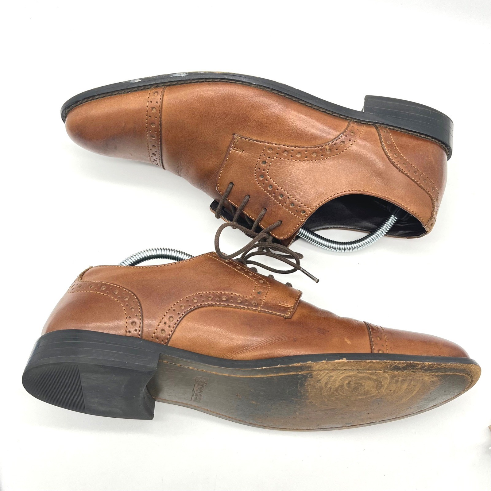 Stacy Adams Mens Brown Leather Cap Toe Oxford Dress Shoes Size 9.5 M 24858