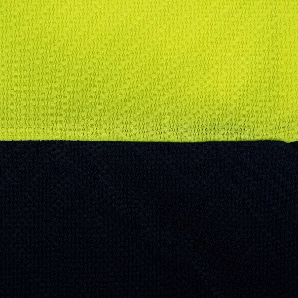 First Class Two Tone Polyester Polo Shirt with Reflective Stripes and ID