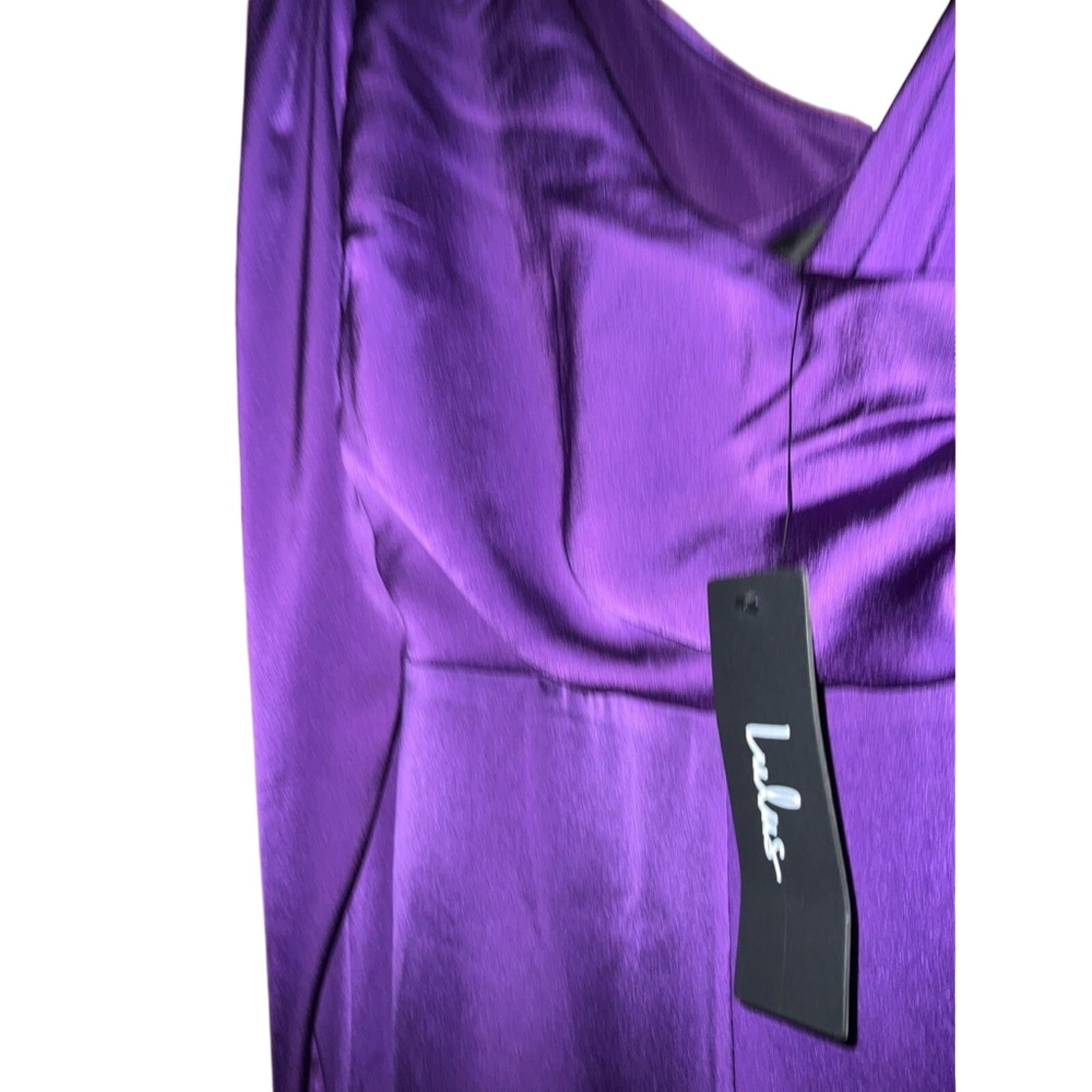 Lulus Royal Purple One Shoulder Wide Leg Satin Jumpsuit NWT S Sirencore dopamine