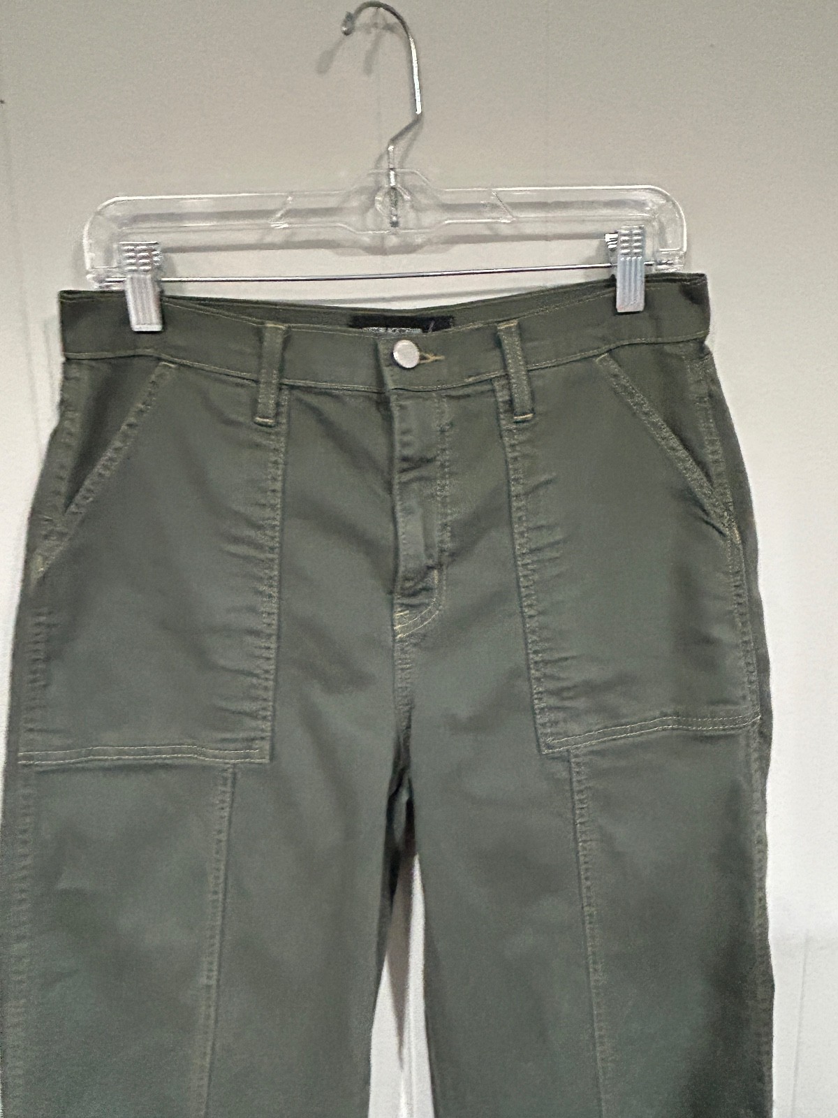 JBD Just Black Denim Size 29 Artichoke Green Cropped leg Utility jeans