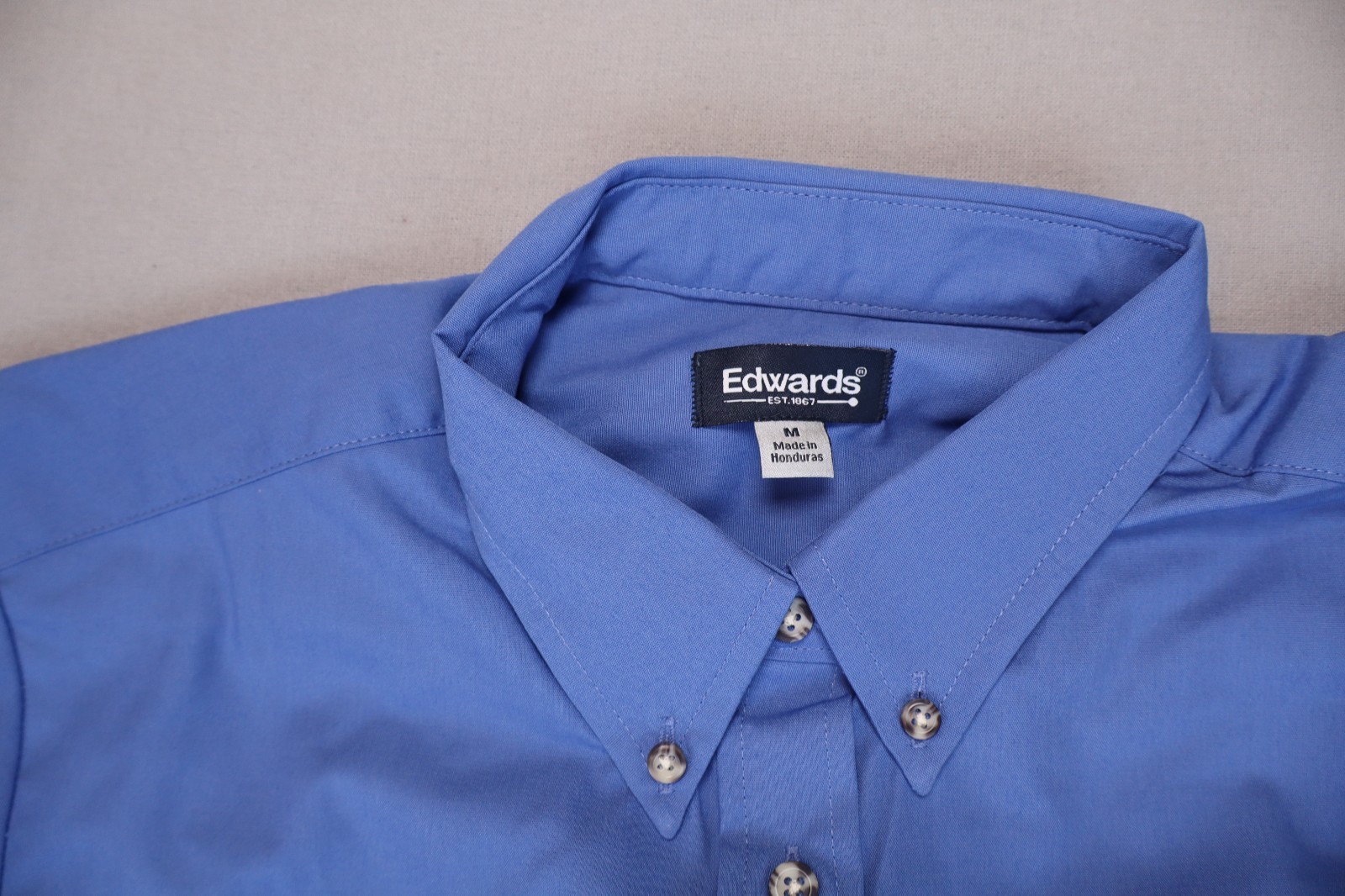NEW Edwards 5280 Button Down Shirt Men’s French Blue Long Sleeve Poplin Size M