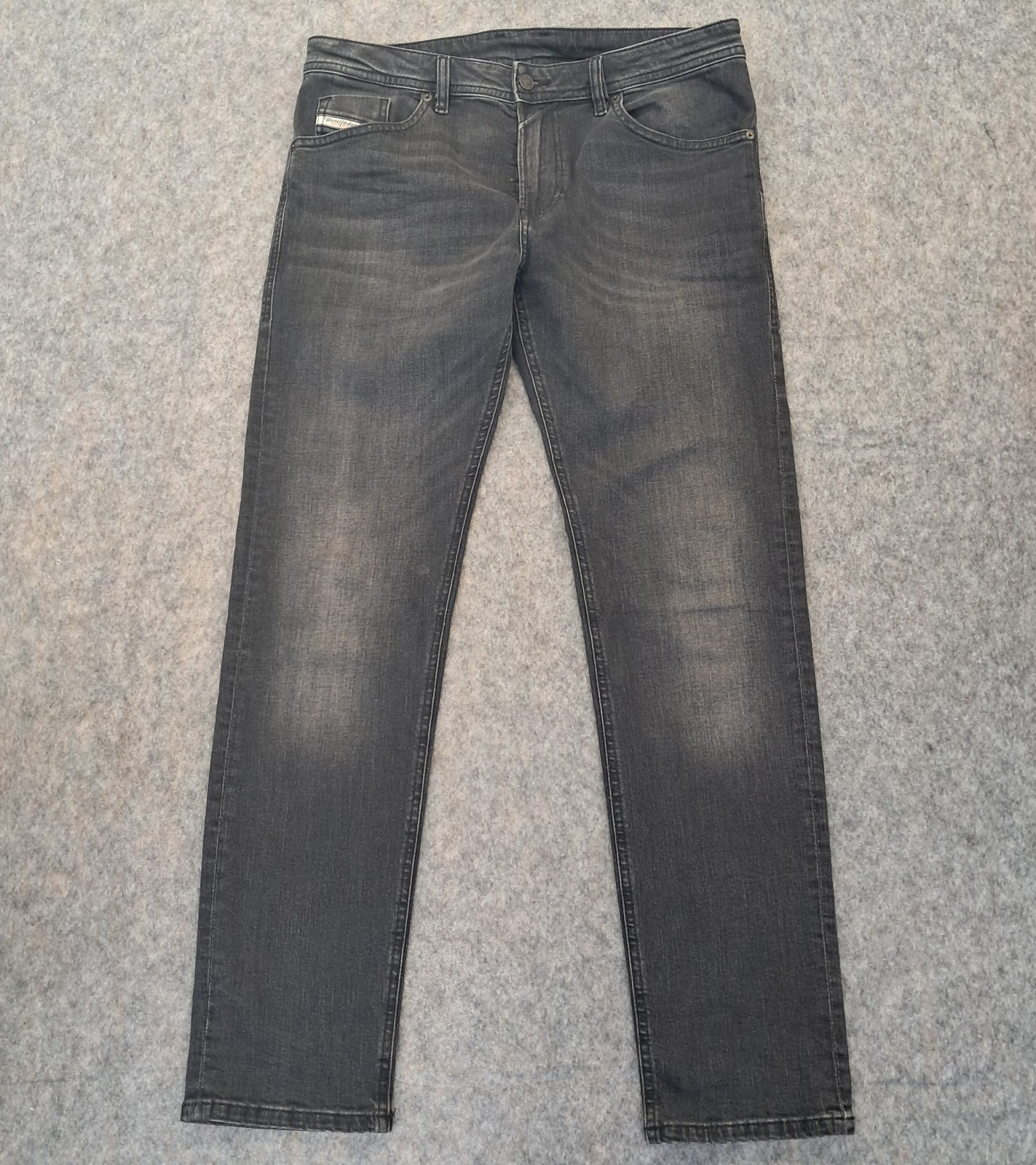 Diesel Jeans Mens W32 L32 Black Thommer-R RB063 Slim Stretch Dark Denim Zip Fly