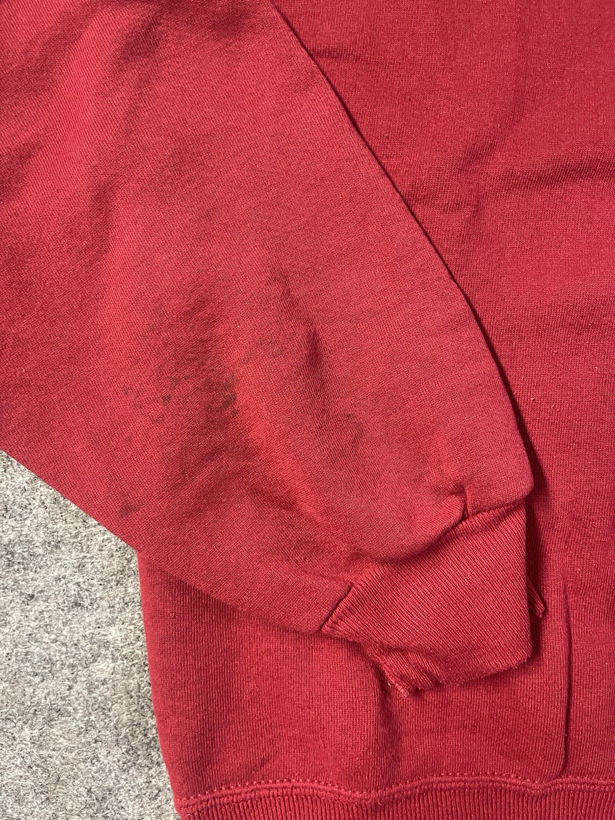 Vintage Russell Athletic Mens Large Blank Crewneck Sweatshirt Red 90s Logo USA L