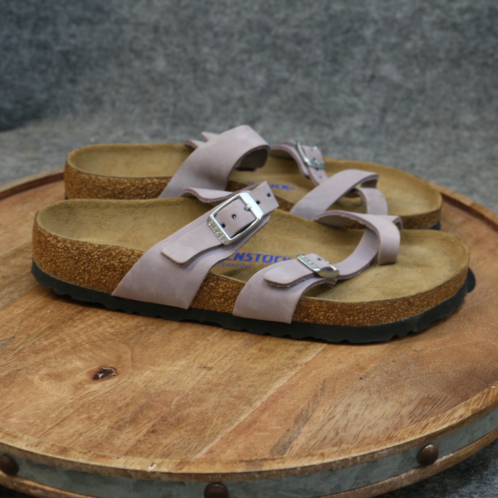 Birkenstock Mayari Purple Fog Nubuck Leather Soft Footbed Size 38 US 7 Reg.