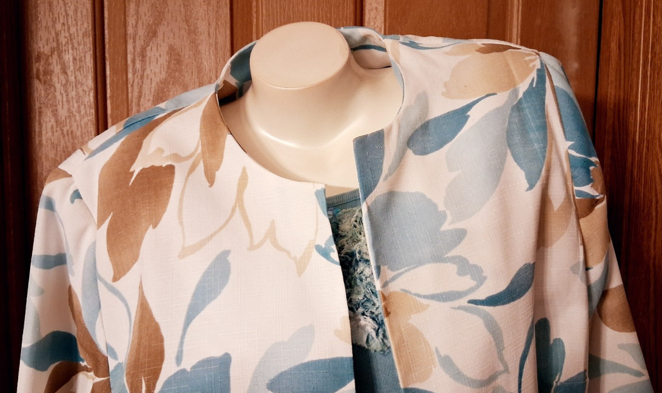 Alfred Dunner Woman Jacket Bracelet Sleeves Open Front Floral Plus 18W