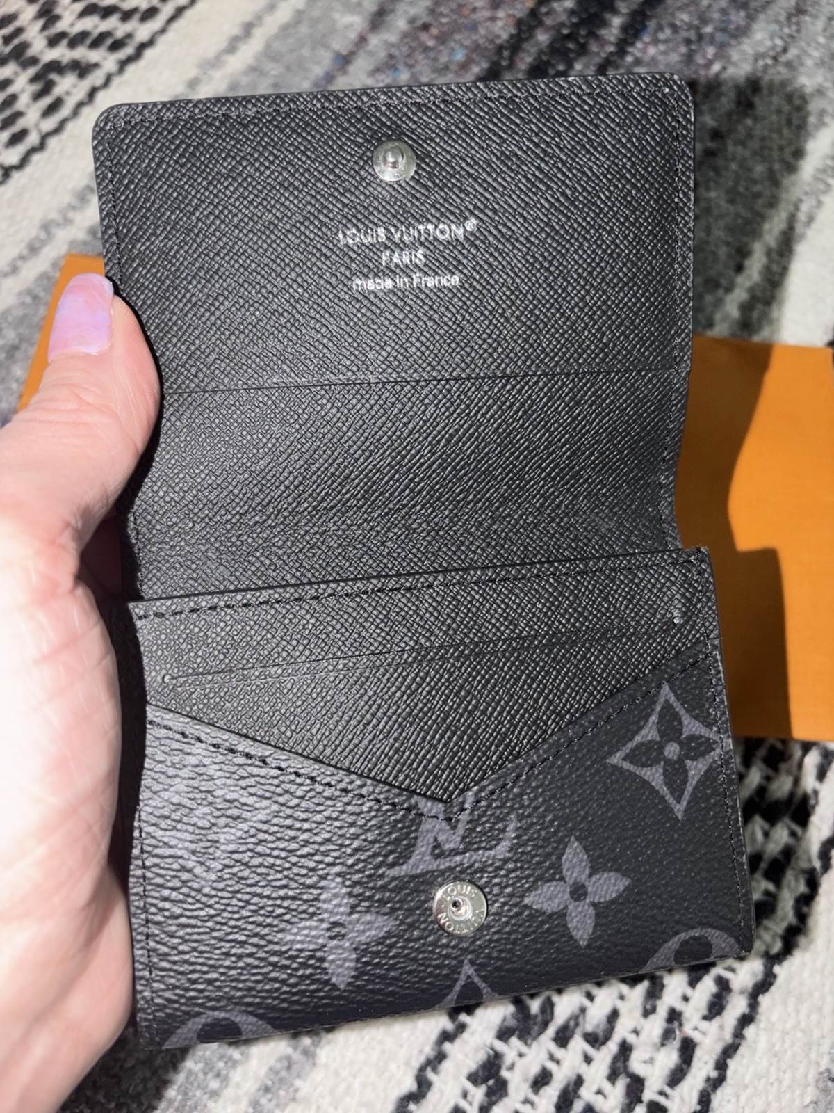 Authentic Louis Vuitton Envelope Card Holder Monogram Leather