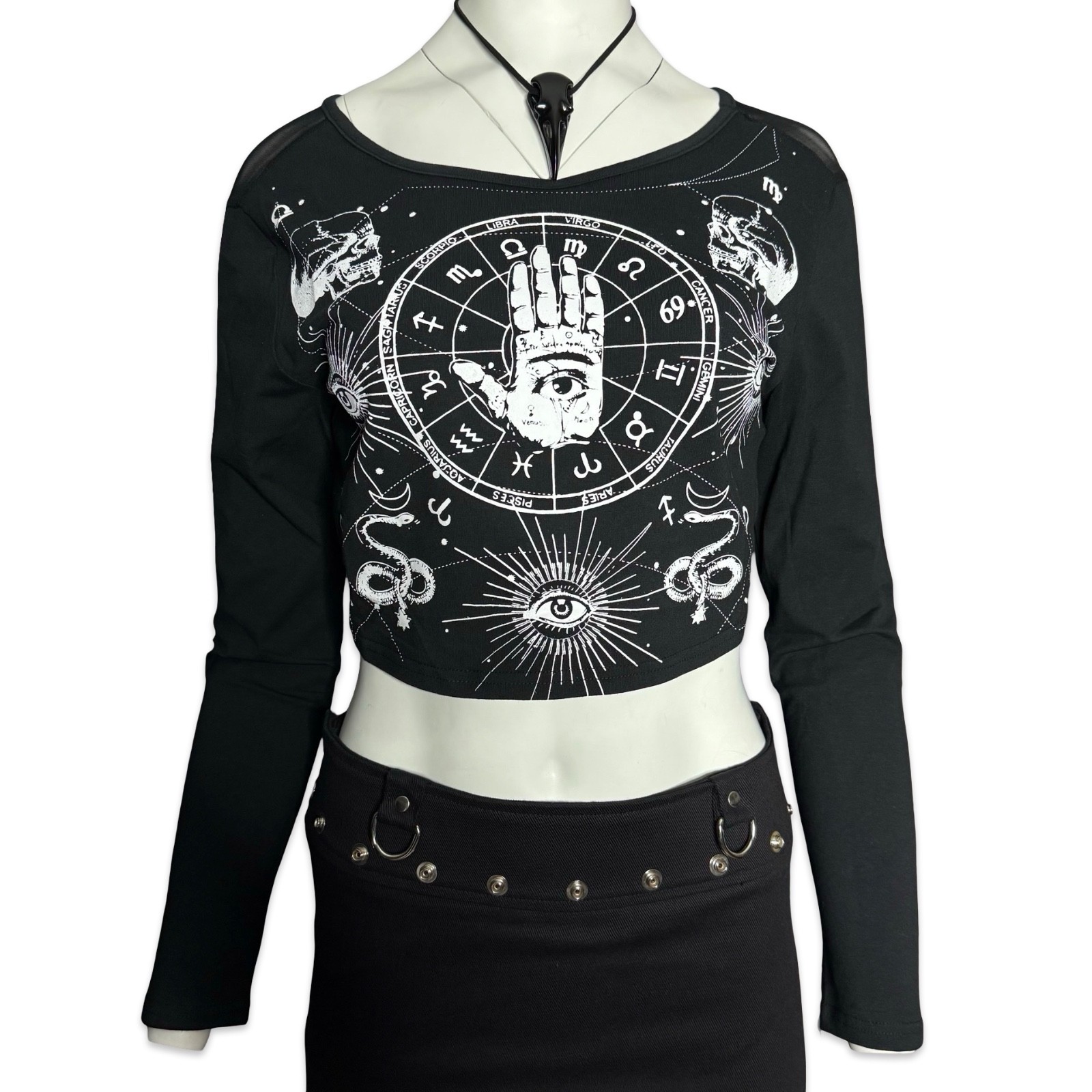 Jawbreaker ASTROLOGY BEWITCHED HAND OCCULT WICCA CROPPED TOP SHIRT TPA1683