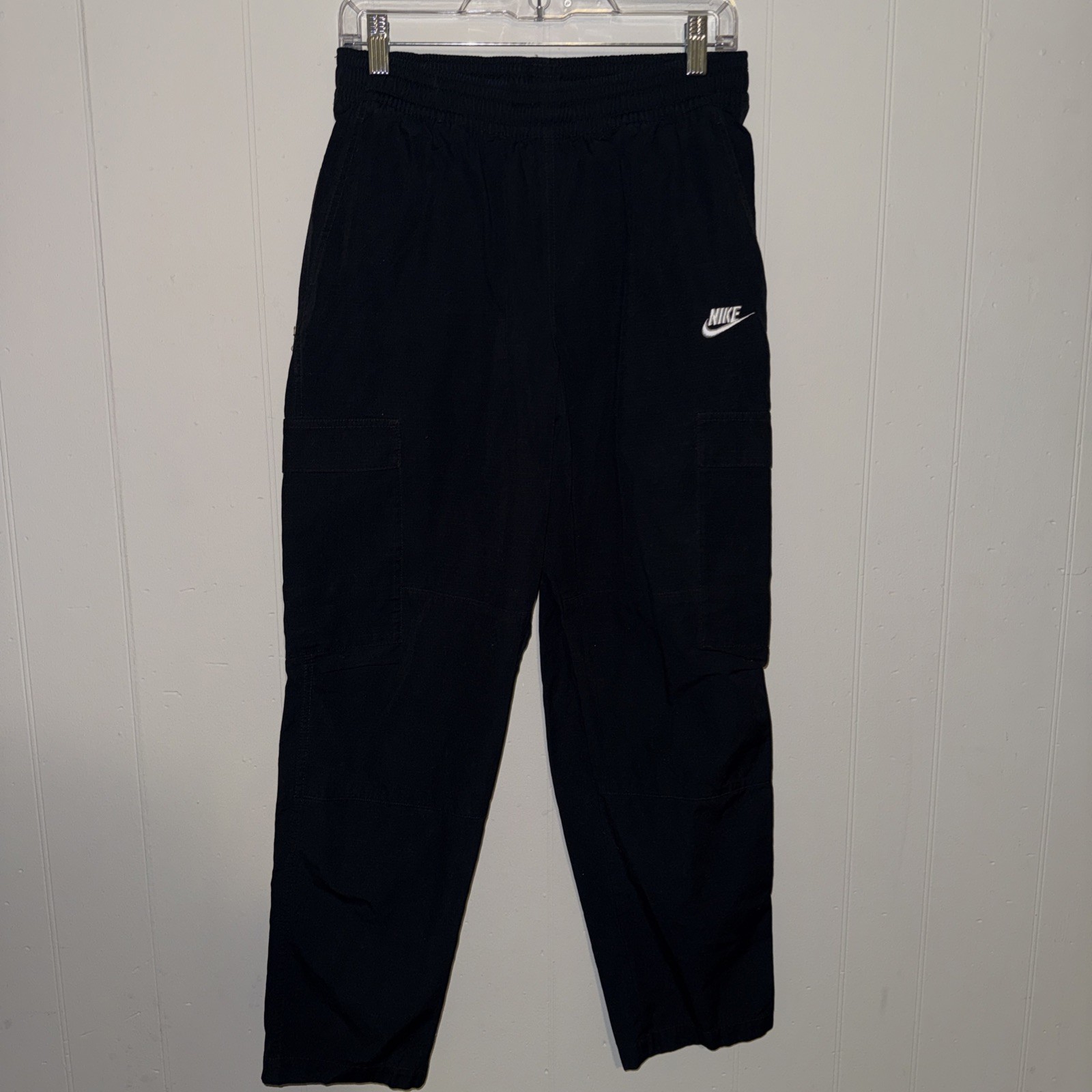 Nike Men’s Black Cargo Pants Size S Regular Pull On Elastic Waist Pockets