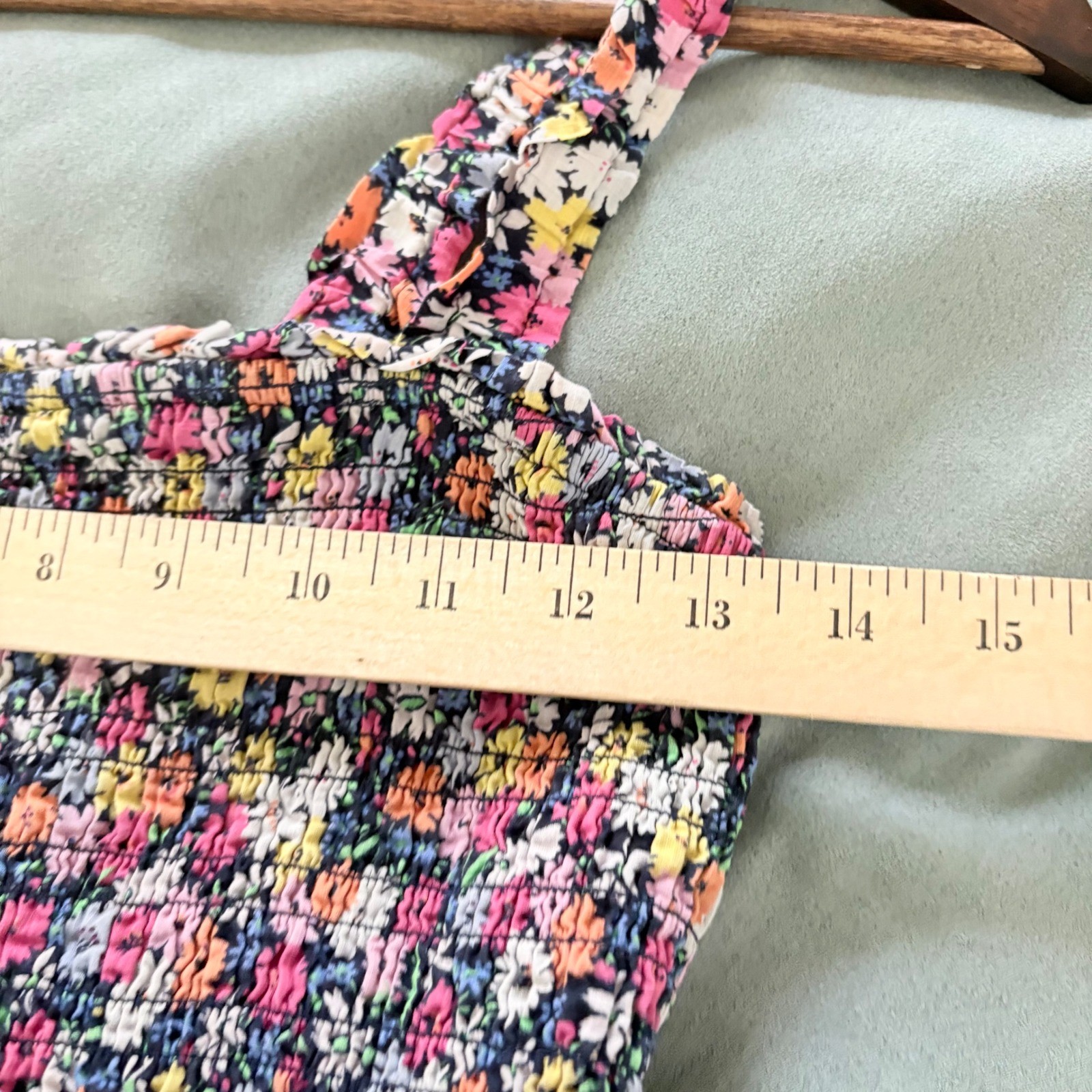 Gap Smocked Floral Midi Dress Womens Small Petite Prairie Cotton Sundress