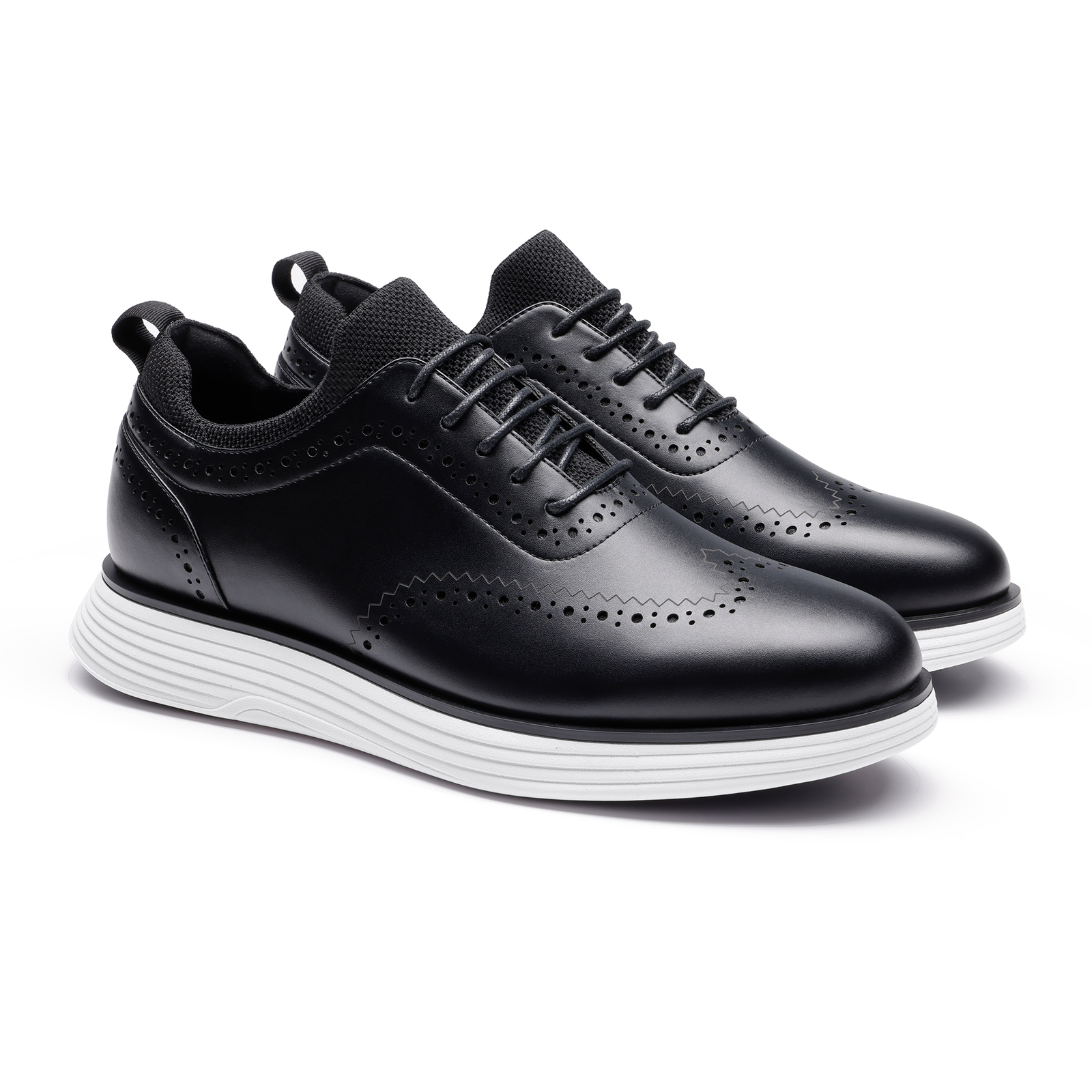 Men’s Dress Sneaker Oxfords Casual Wingtip Brogue Non-Slip Formal Shoes Black