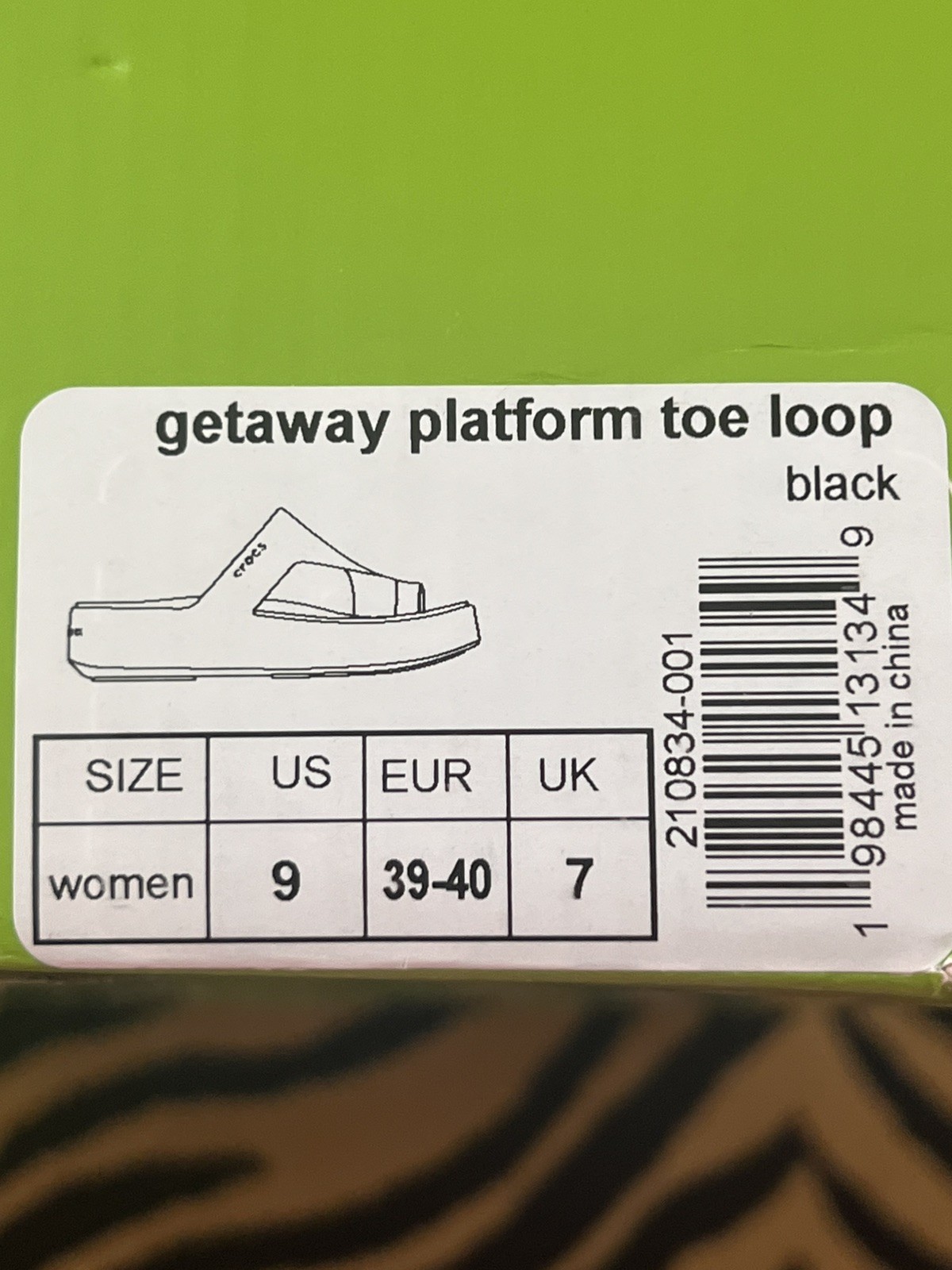 CROCS WOMENS GETAWAY PLATFORM TOE LOOP SANDAL SLIDE, size 9W, new w/o box