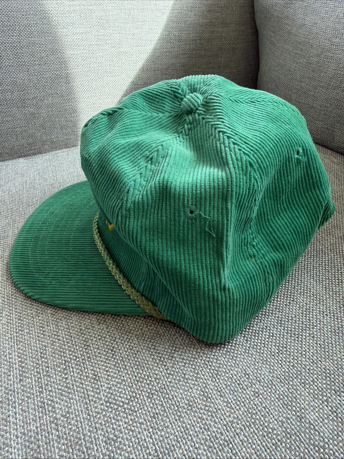 Vintage NOS Advertising Cement Distributors Inc. Corduroy Trucker Hat SnapBack