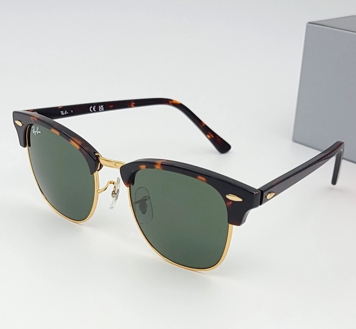 Ray-Ban RB3016 Sunglasses Clubmaster Classic Black Frame Glass Gray Lens 51mm US