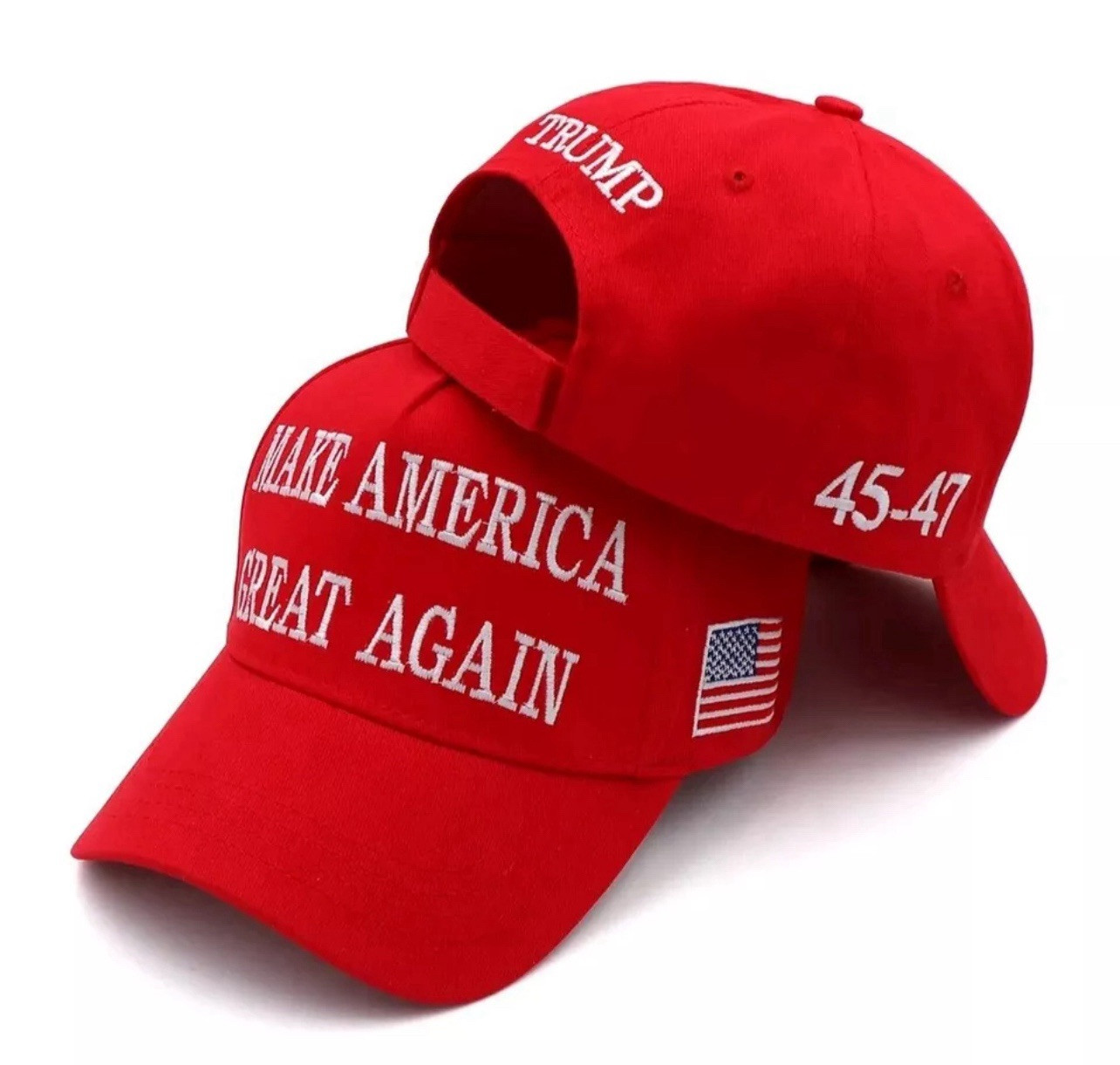 President Donald Trump 45-47 Hat 2024 Make America Great Again MAGA Red 🇺🇲