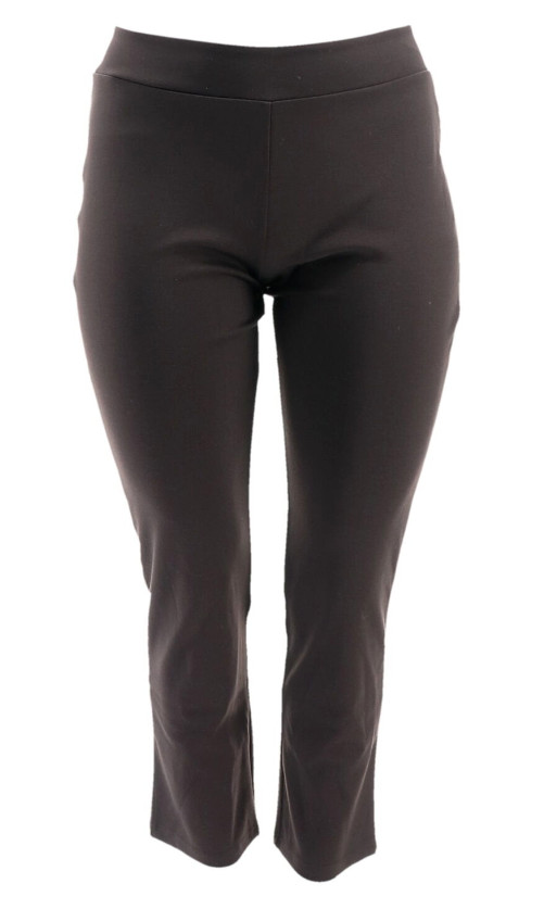 Women with Control Petite Ponte di Roma Slim Leg Pants Chocolate Petite XSmall