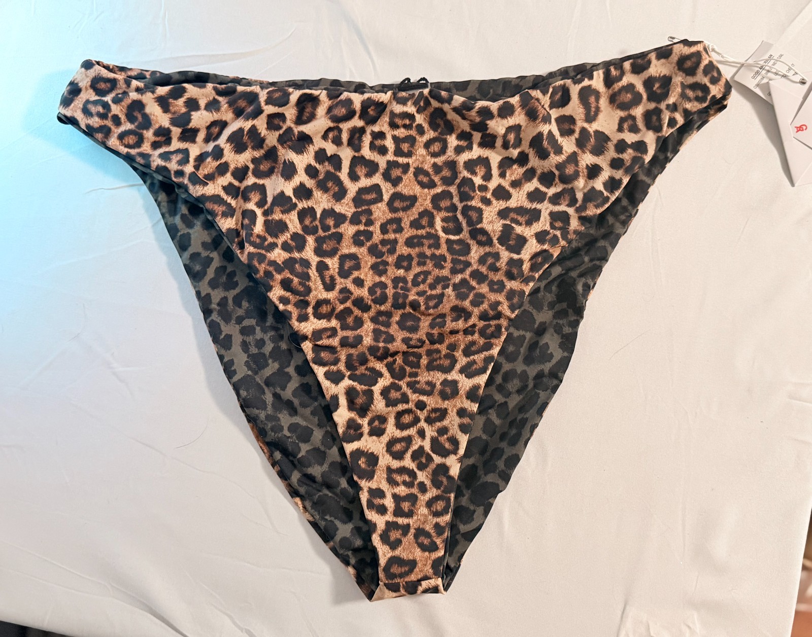 Good American Reversible Bikini Swim Bottoms Leopard Print Cheeky Size 4XL NWT