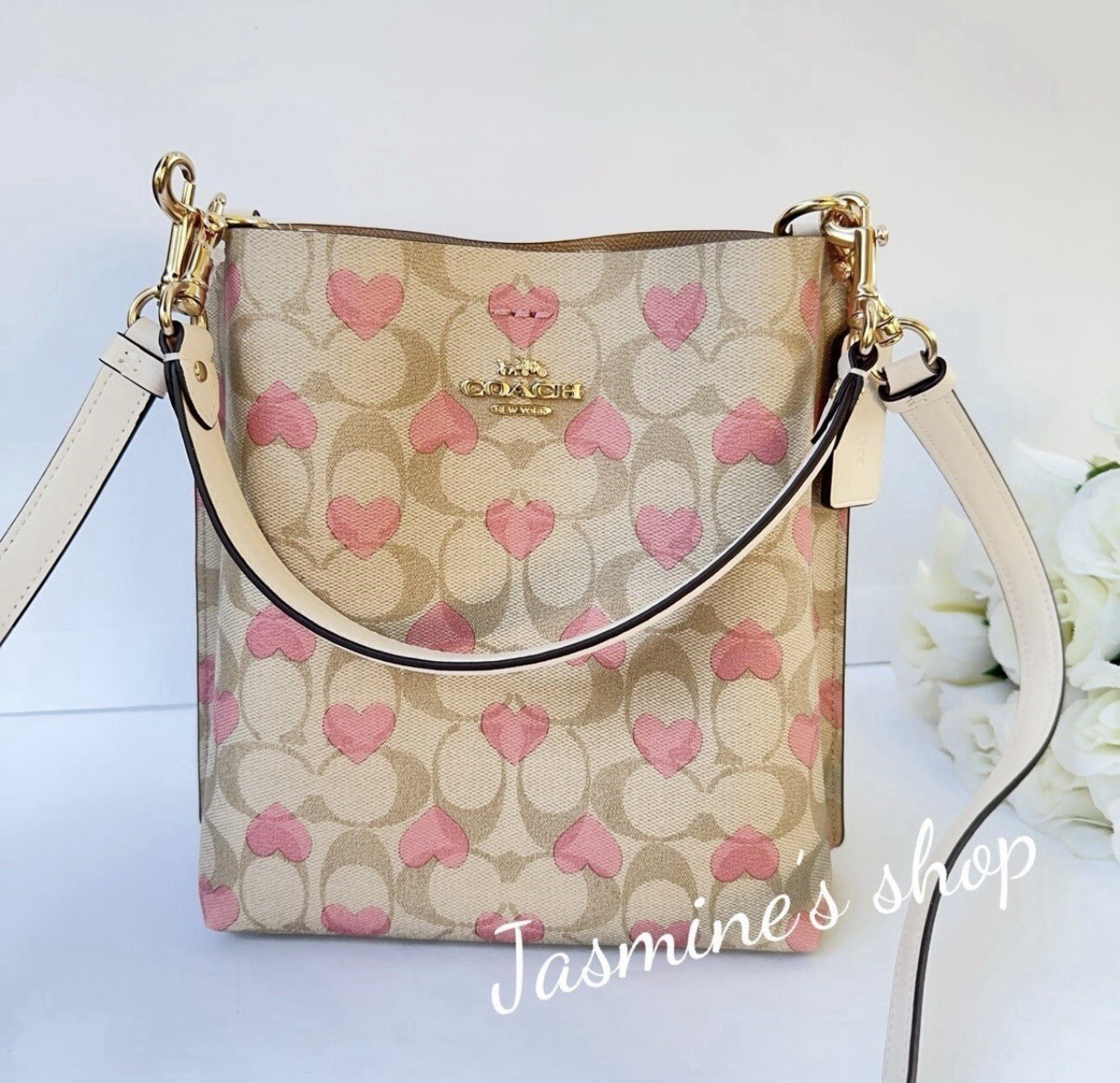 NWT Coach Mini Jamie Camera Crossbody Bag With Heart Print For Valentine’s Day