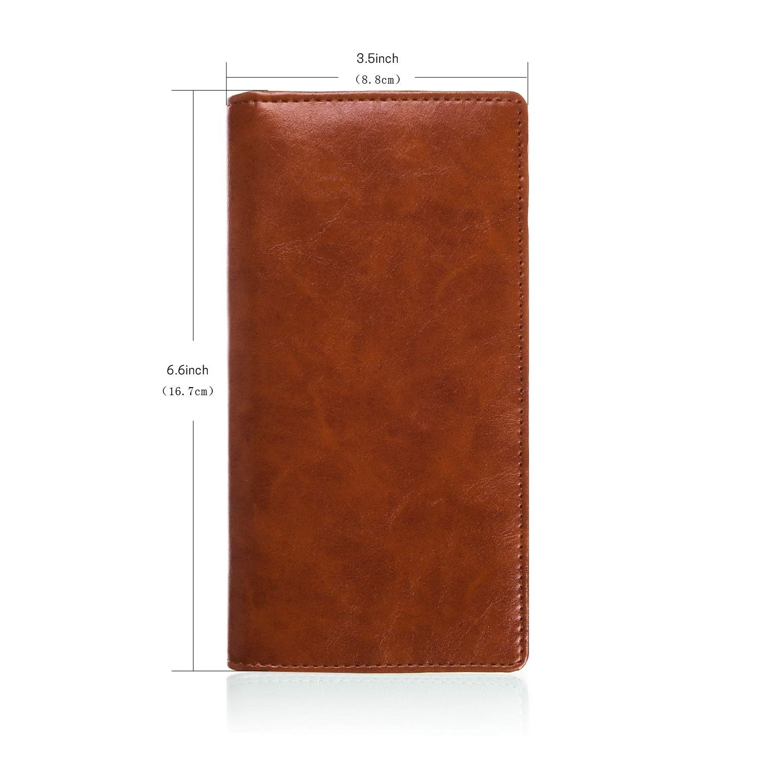 Leather Checkbook Cover: Built-In Divider, Pen Holder, RFID Blocking