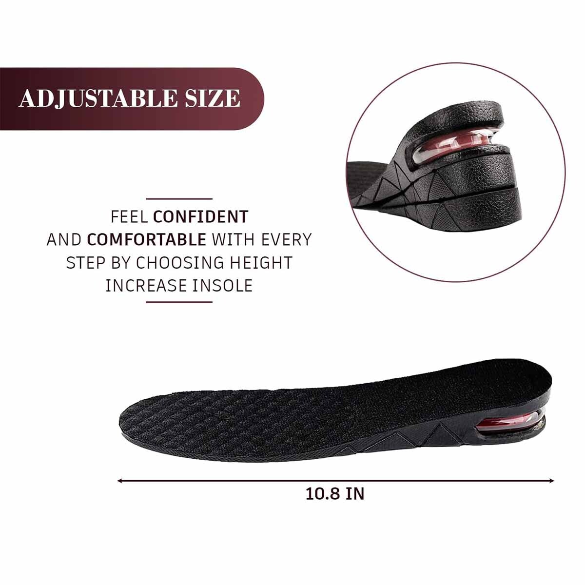 7cm Shoe Increase Lifts for Men and Women Insole 3 Layer Height Heel Air Cushion