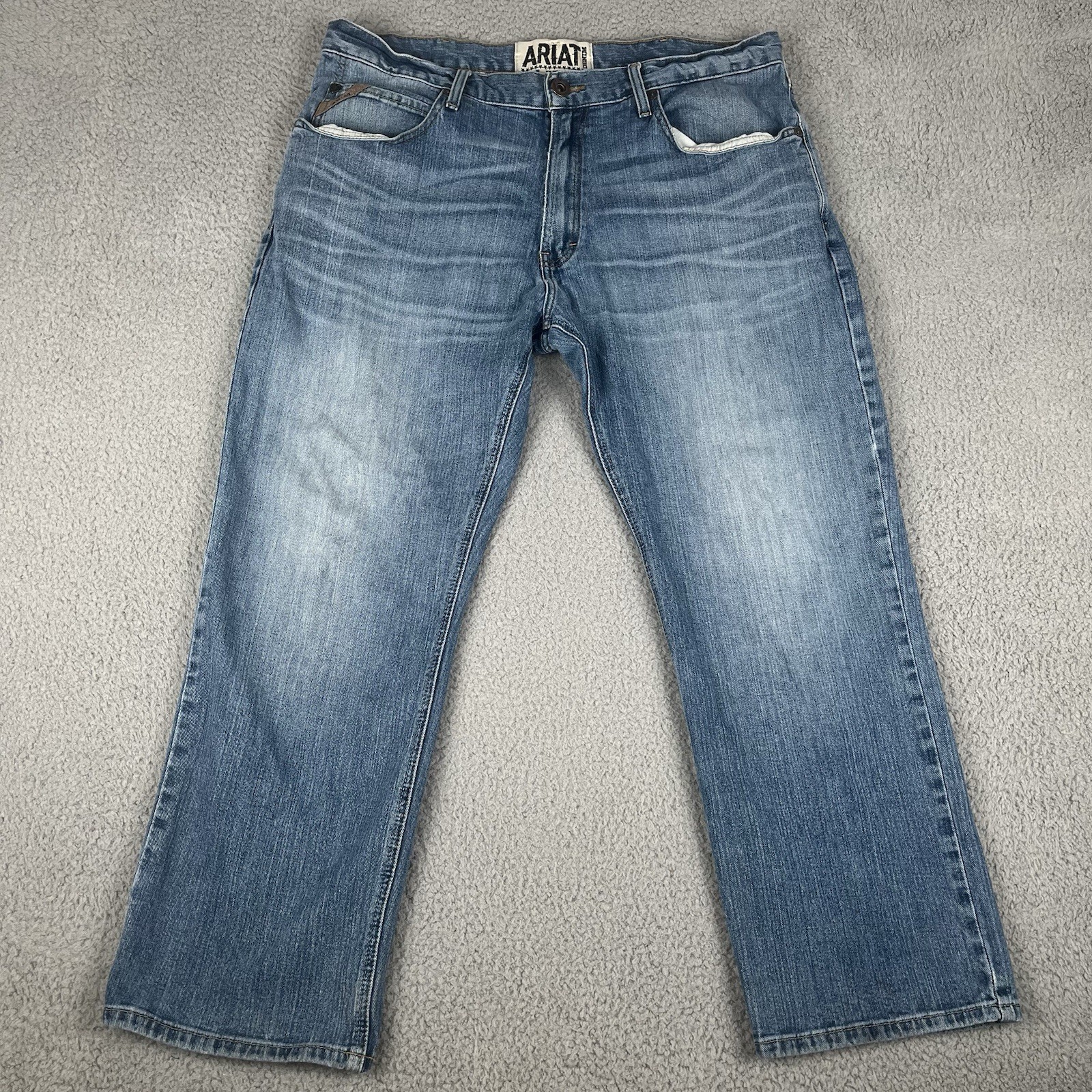 Ariat Jeans Mens 38×28* Blue M2 Relaxed Boot Cut Stretch Western Cowboy Denim