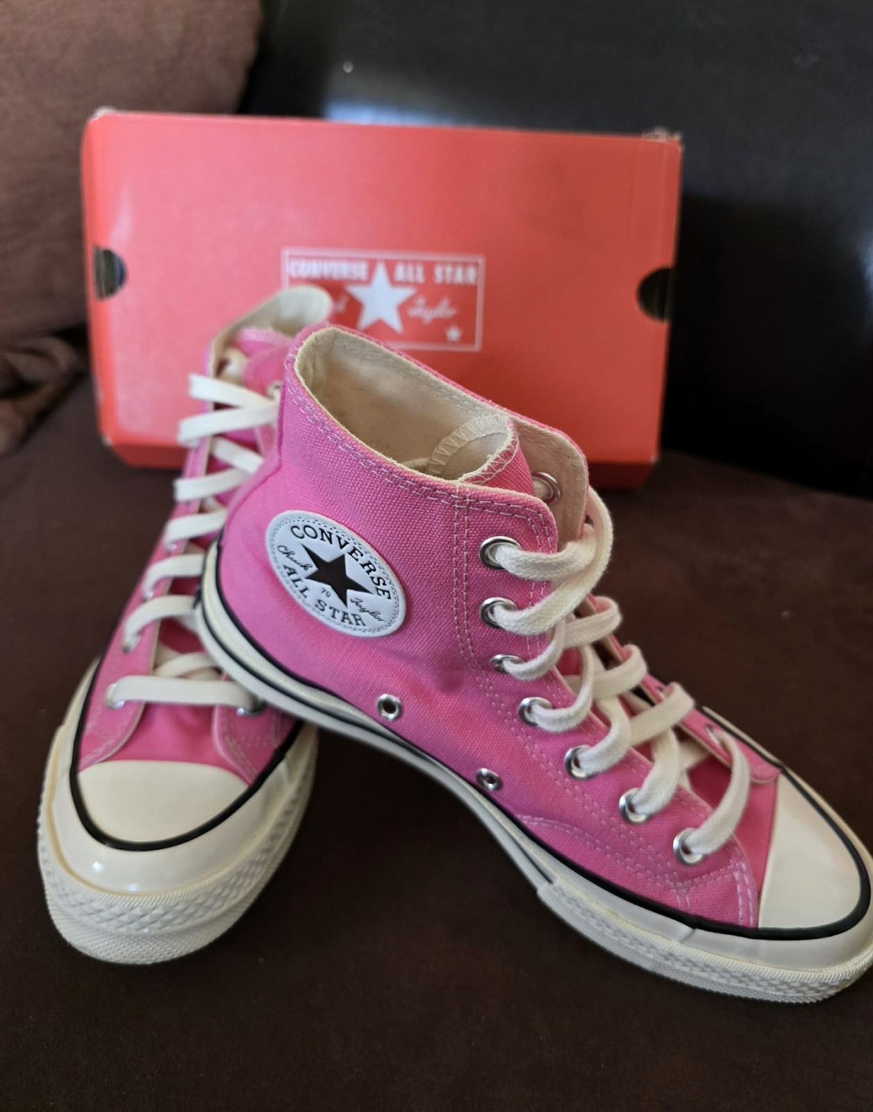 Converse Unisex Adult All Star ’70s High Top Sneakers – Pink, Size Men-5 Women-7