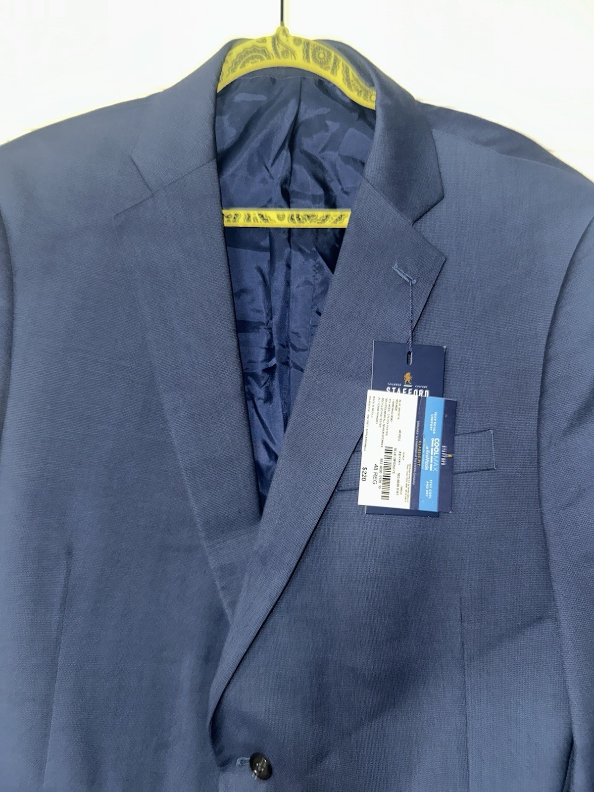 Stafford 48R Cool-Max EcoMade Stretch Fabric/Classic Fit – Blue Birdseye Jacket