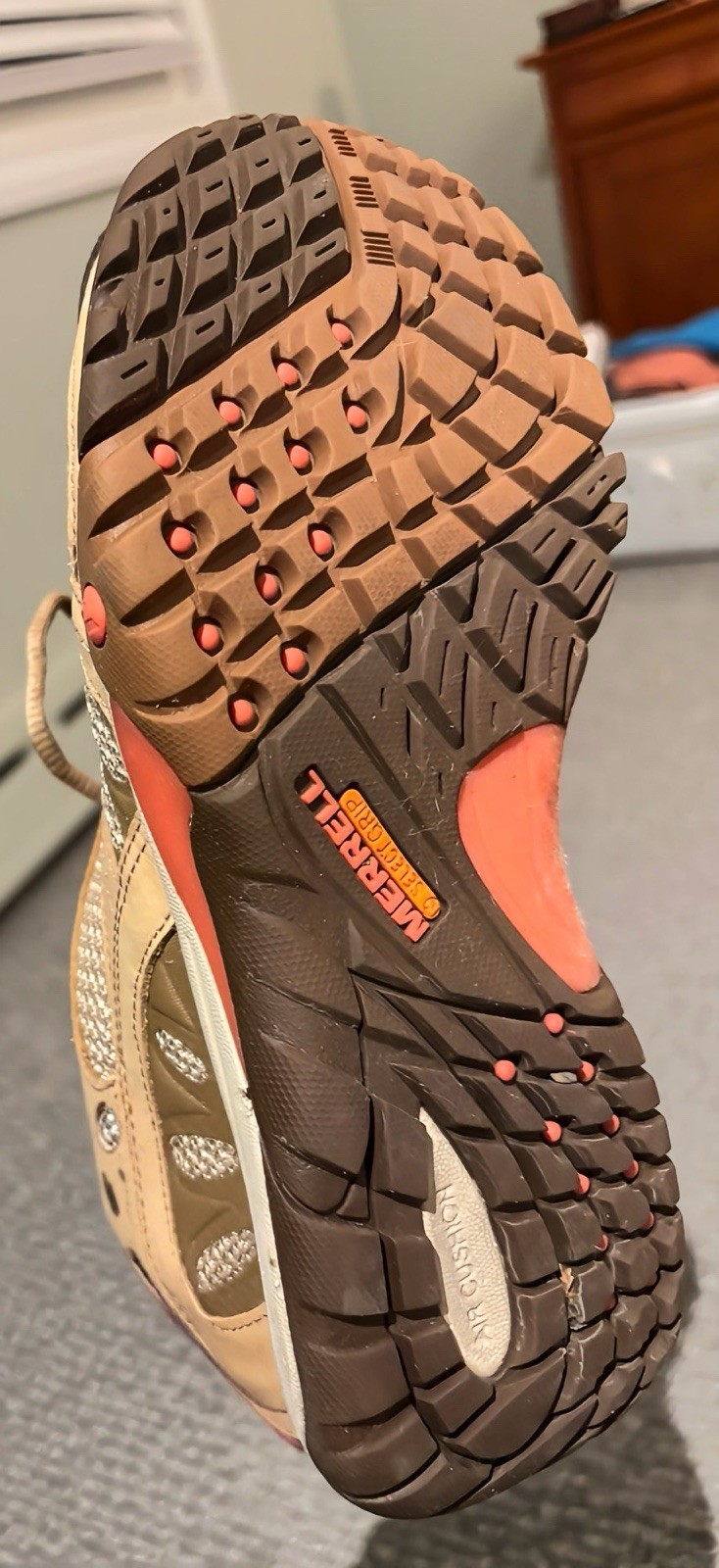 Merrell Azura Hiking Shoes Womens Size 7 Tan /Coral