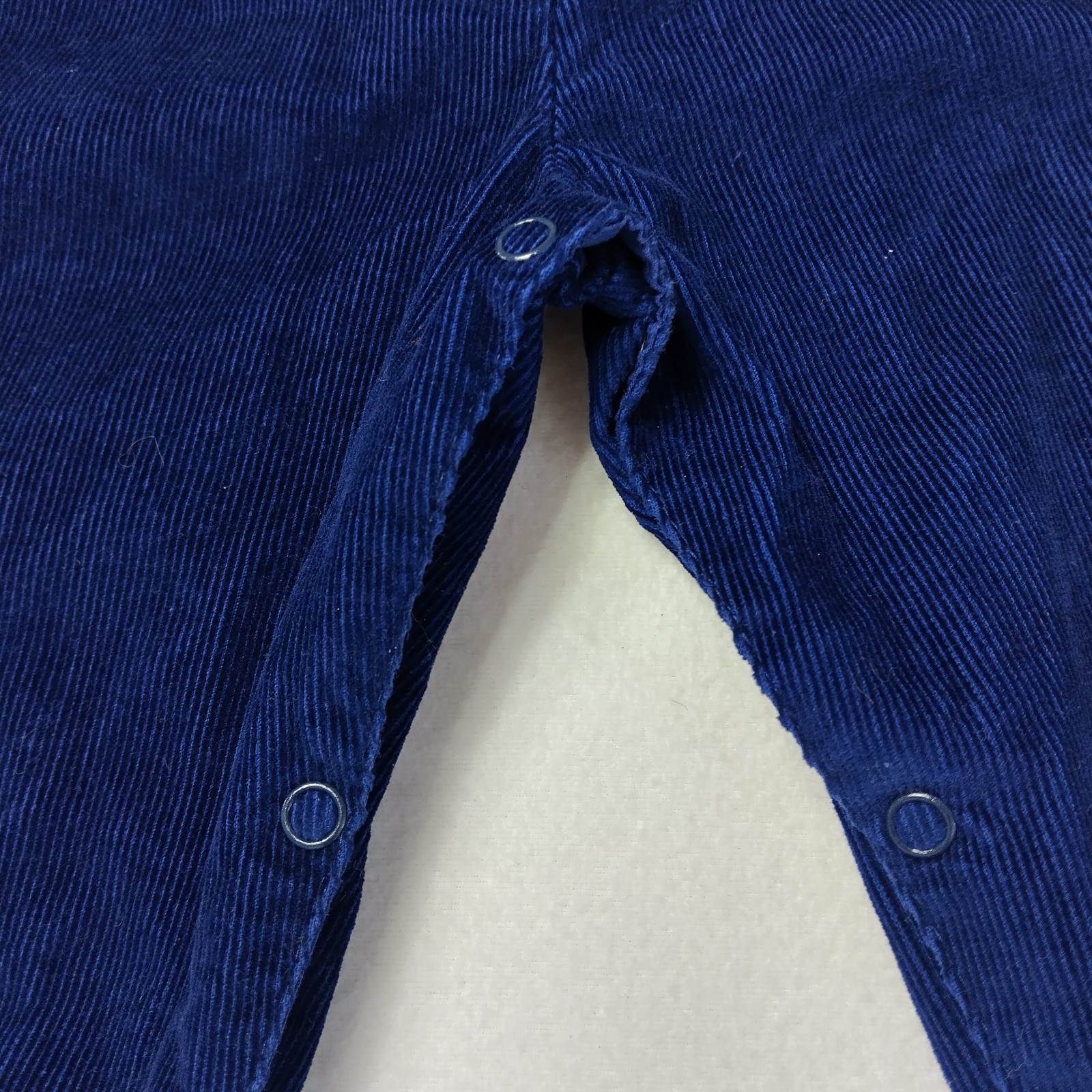Vintage Overalls Blue Corduroy -12 Months- Snap Legs Farm Animals