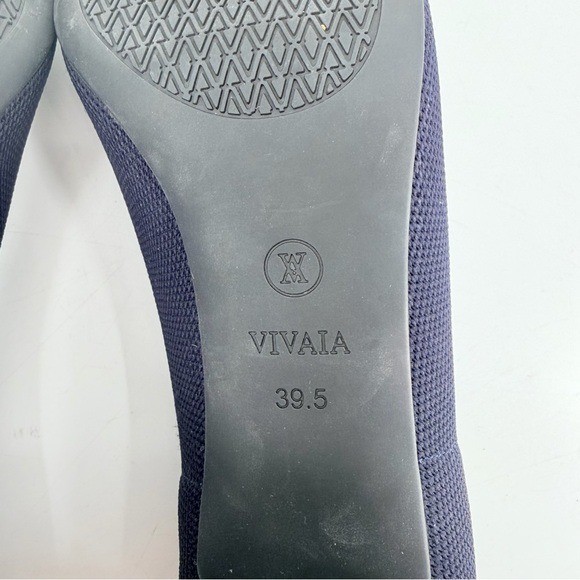 Vivaia Blue Almond Toe Block Heel Pumps Size 39.5