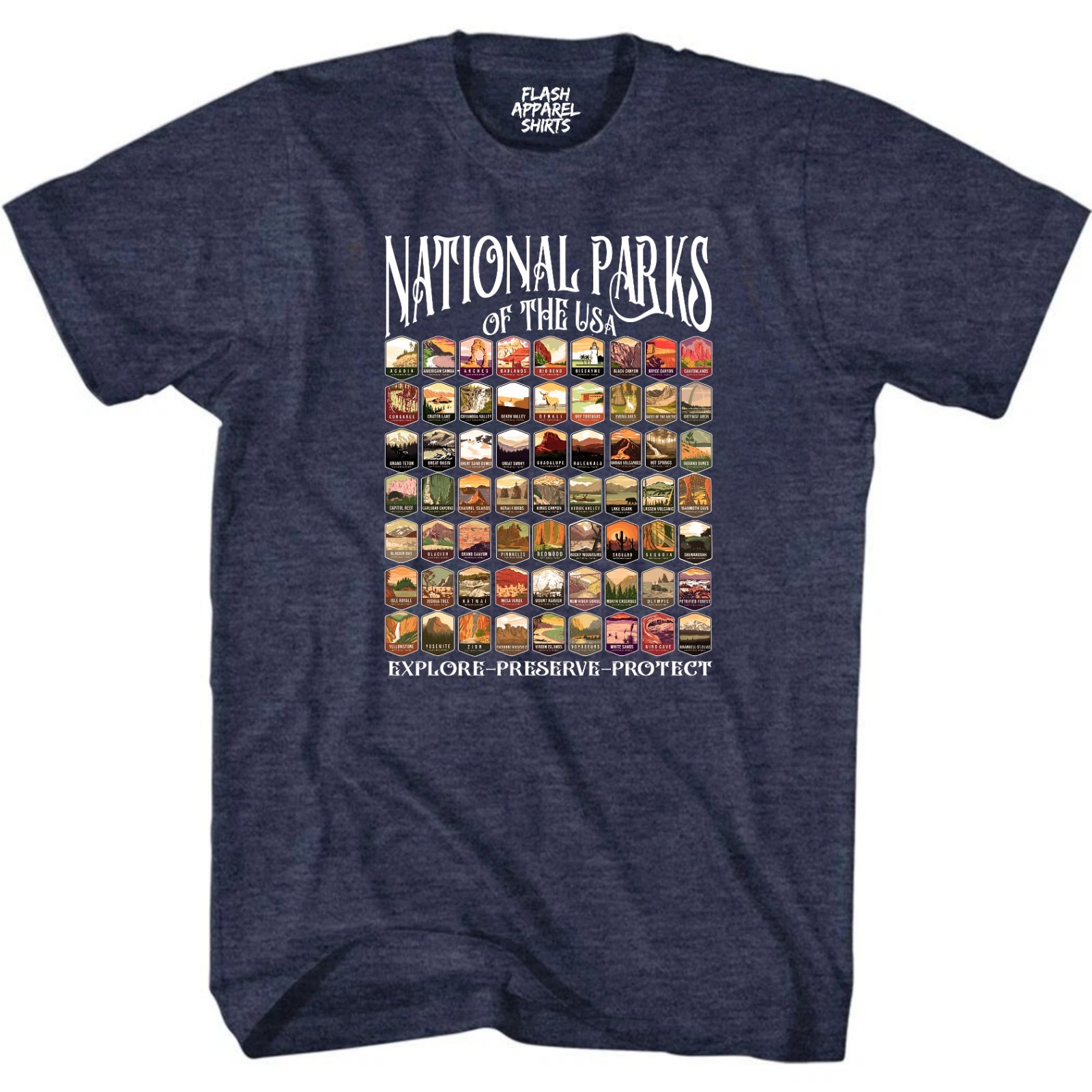 National Parks T Shirt Explore Preserve Protect Park Collection Camping Hiking