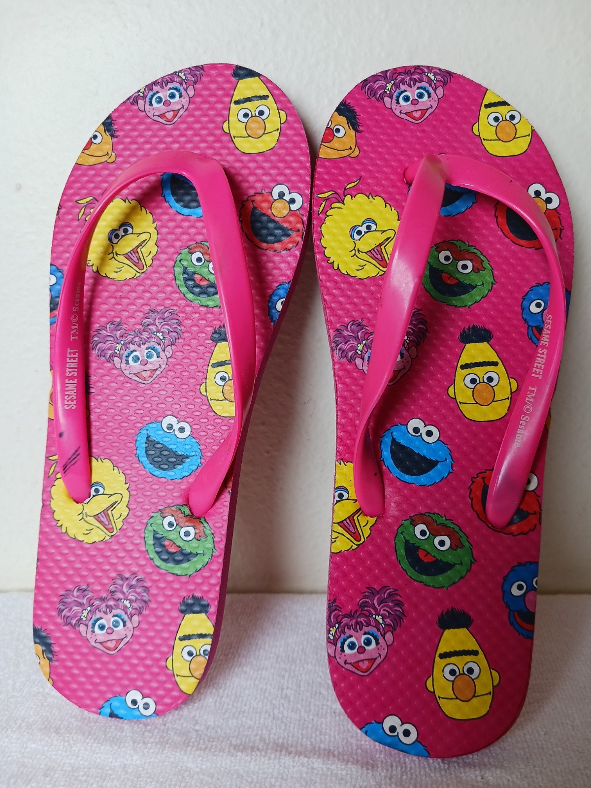 Sesame Street Unisex Kids Pink/Multicolor Thong Flip Flops Character Print