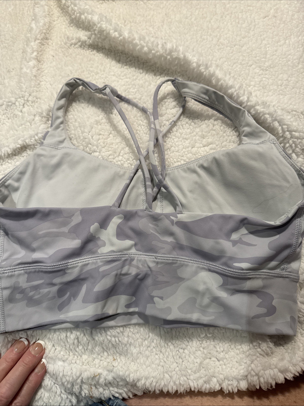 White Camo, Sports Bra, Barely Worn And Great For Working Out Exercise Size 8￼