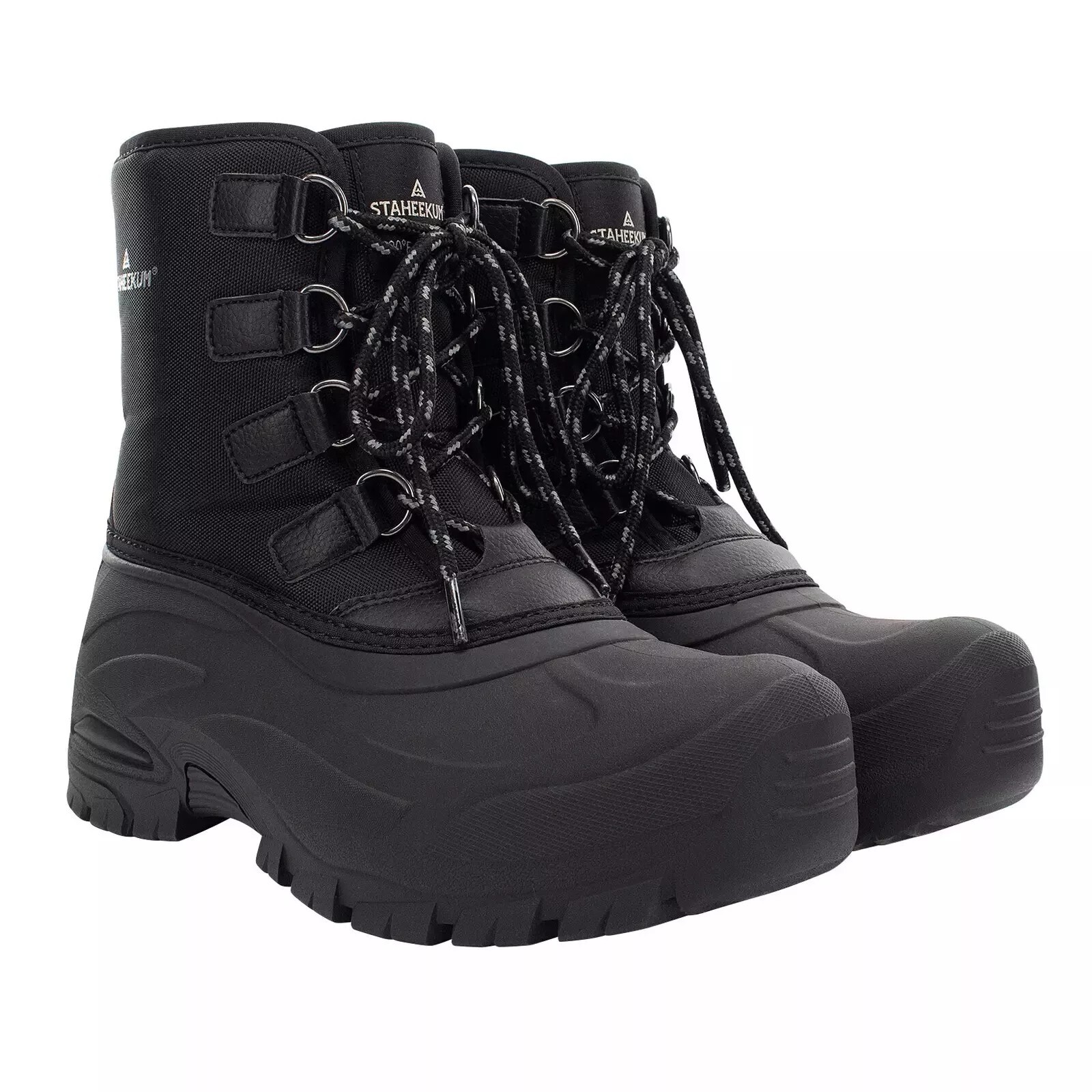 Staheekum Men’s Snow Boot Cold Rated -20 Waterproof Shell Outsole Black/Brown