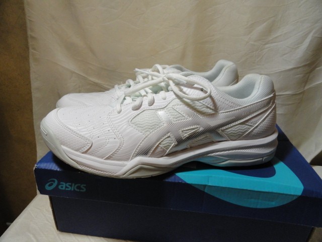 NEW WOMENS ASICS GEL DEDICATE 6 WHITE SILVER TENNIS COURT SNEAKERS SHOES SIZE 11