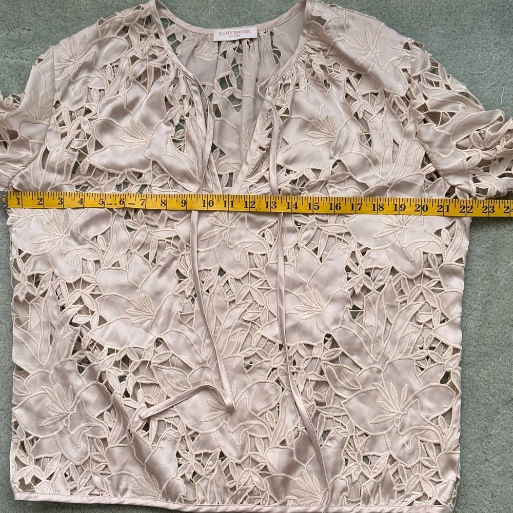 Ramy Brook Mikayla Eyelet-Embroidered Blouse Sz L