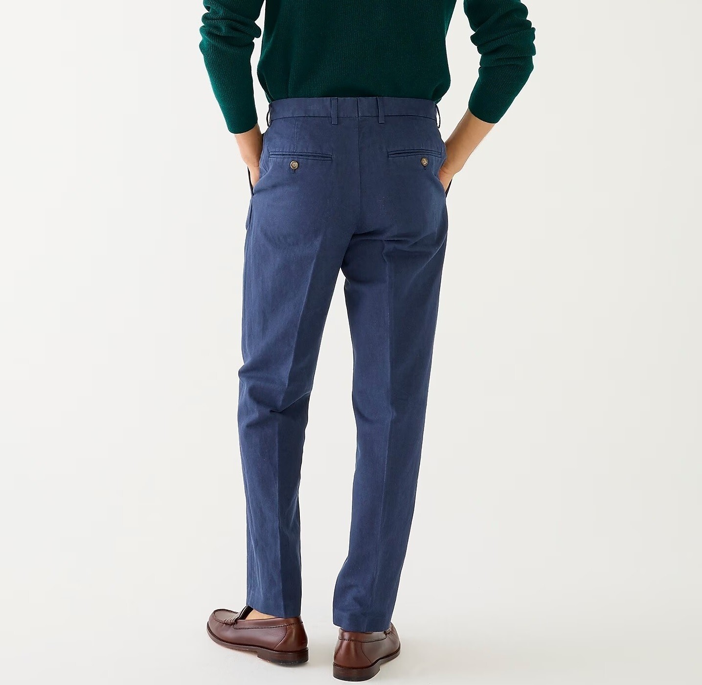 J.CREW suit navy 42 jacket + 34 pants cotton linen casual chino chore blazer nr