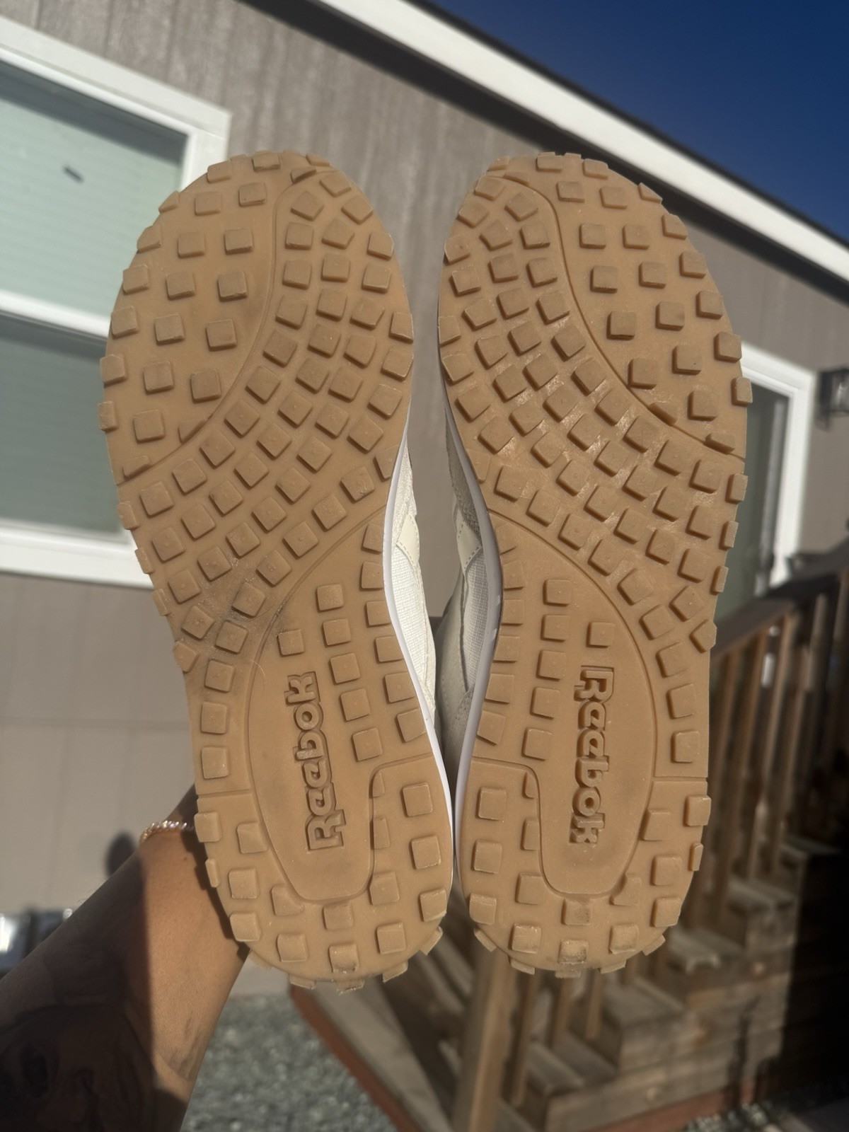 Reebok Classic Leather Lifestyle Sneakers | Cream Sage Green Gum Sole Size 11.5