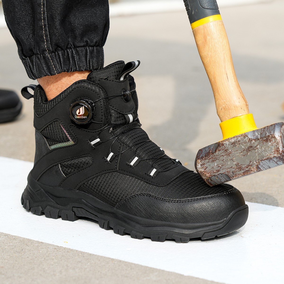 Mens Indestructible Work Boots Steel Toe Safety Shoes Waterproof Non Slip Boots